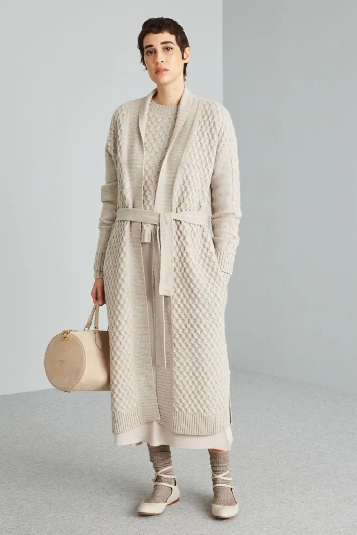 Cardigan lavorato a rilievo