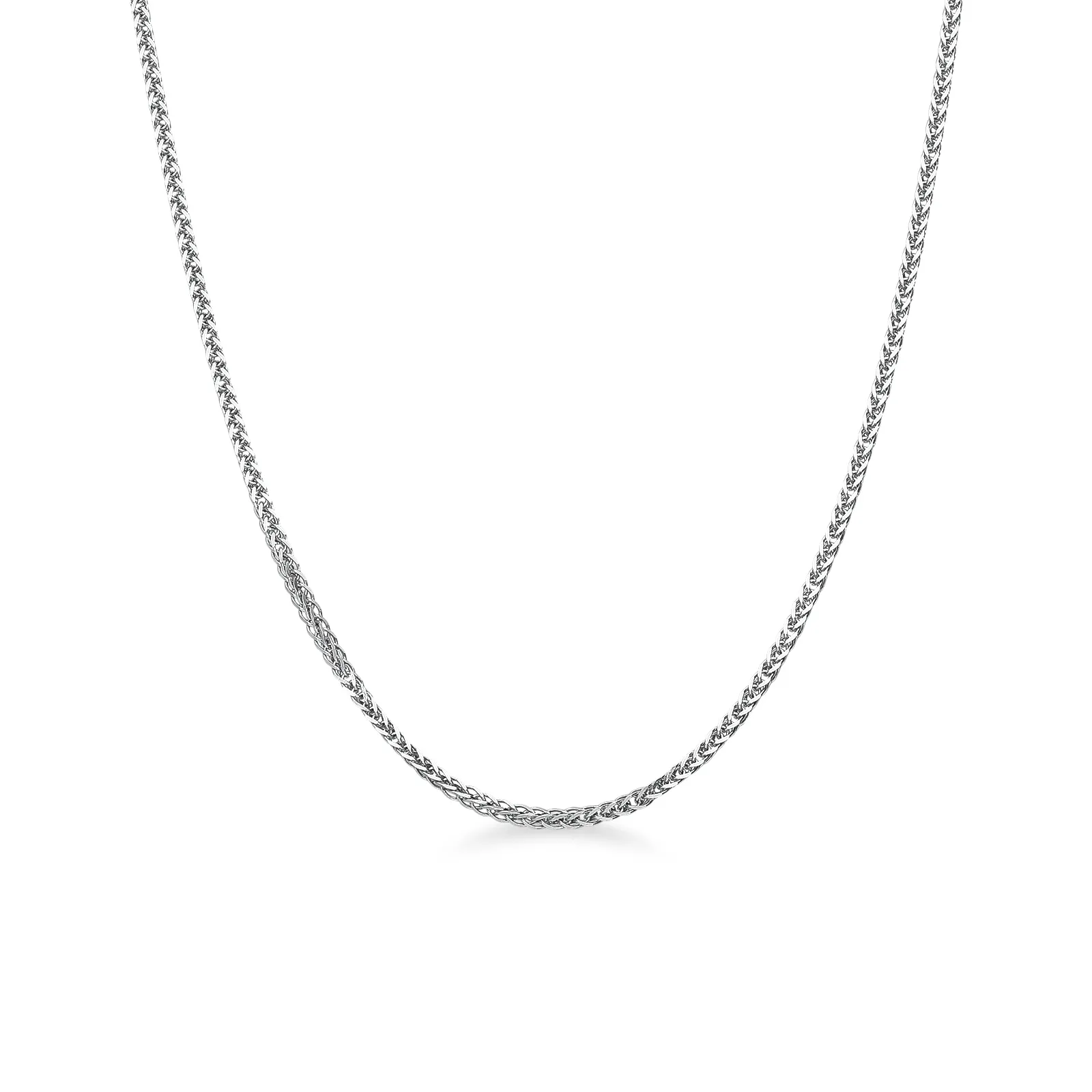 Catena veneziana godronata in oro bianco 18k.