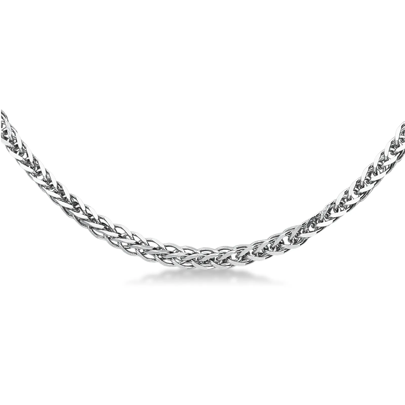 Catena veneziana godronata in oro bianco 18k.