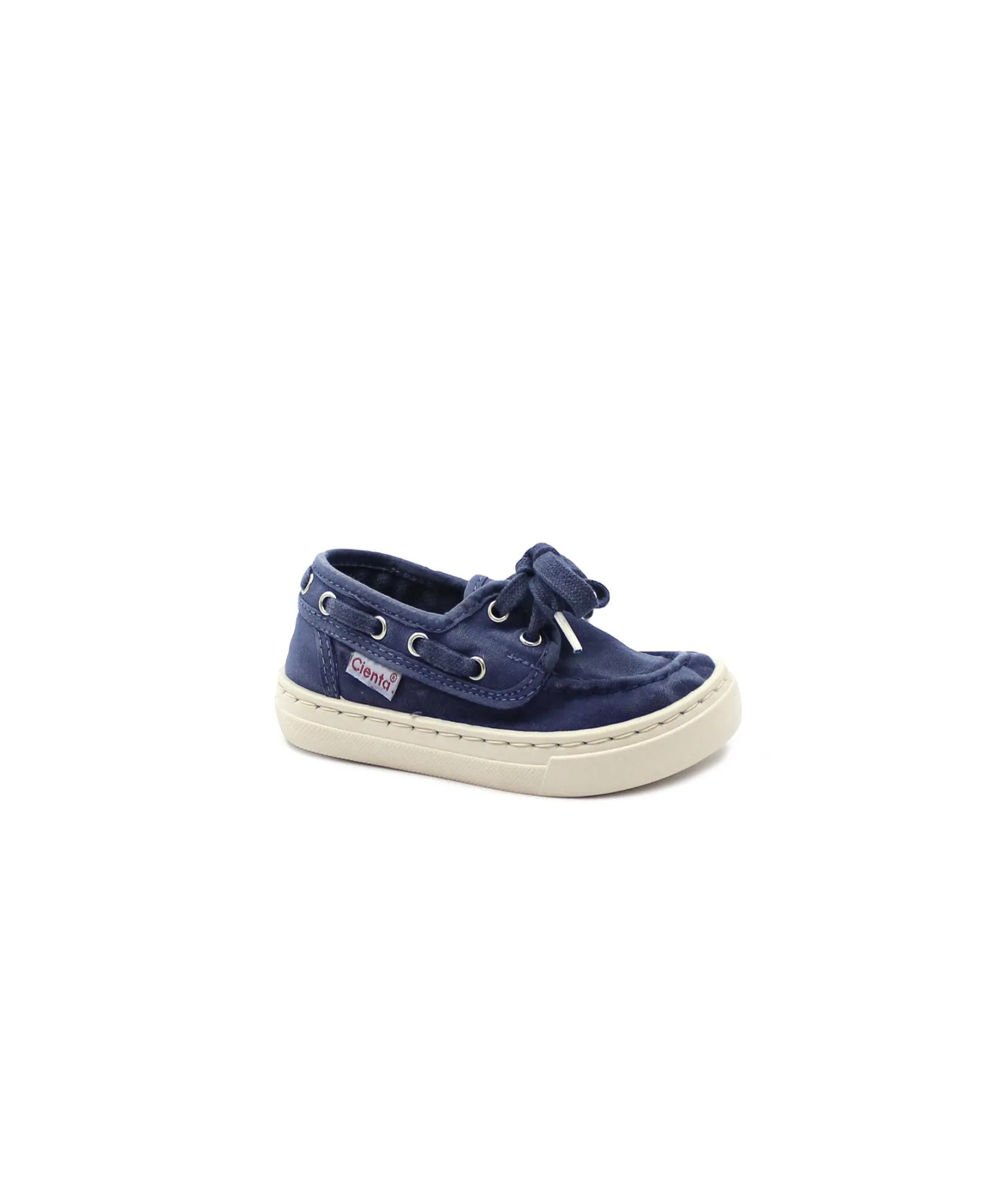 CIENTA 87777 azul oscur blu scarpe bambino mocassino barca laccio tessuto