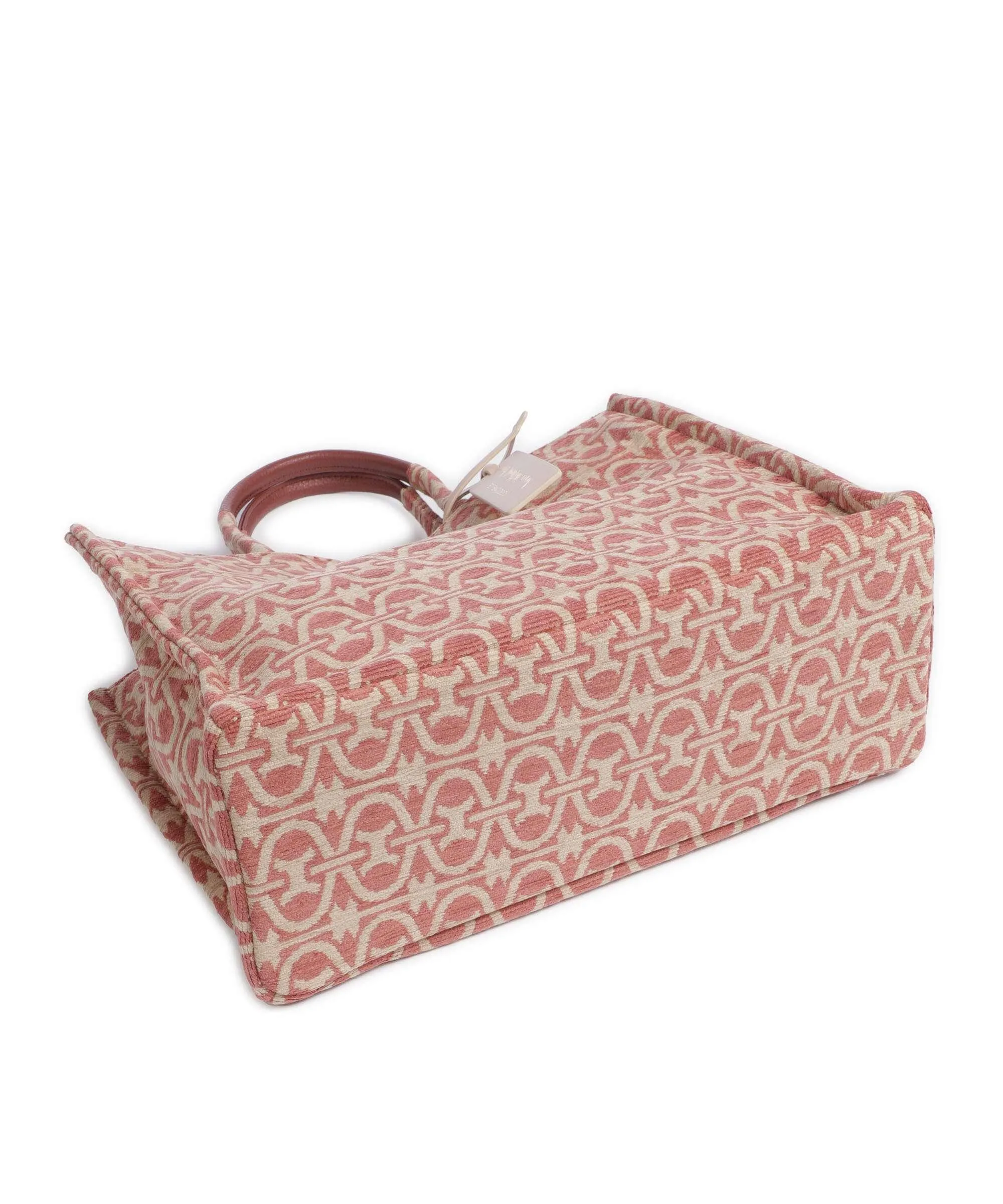  Coccinelle Never Without Bag Winter Monogram Borsa a mano tissu beige/rosa  