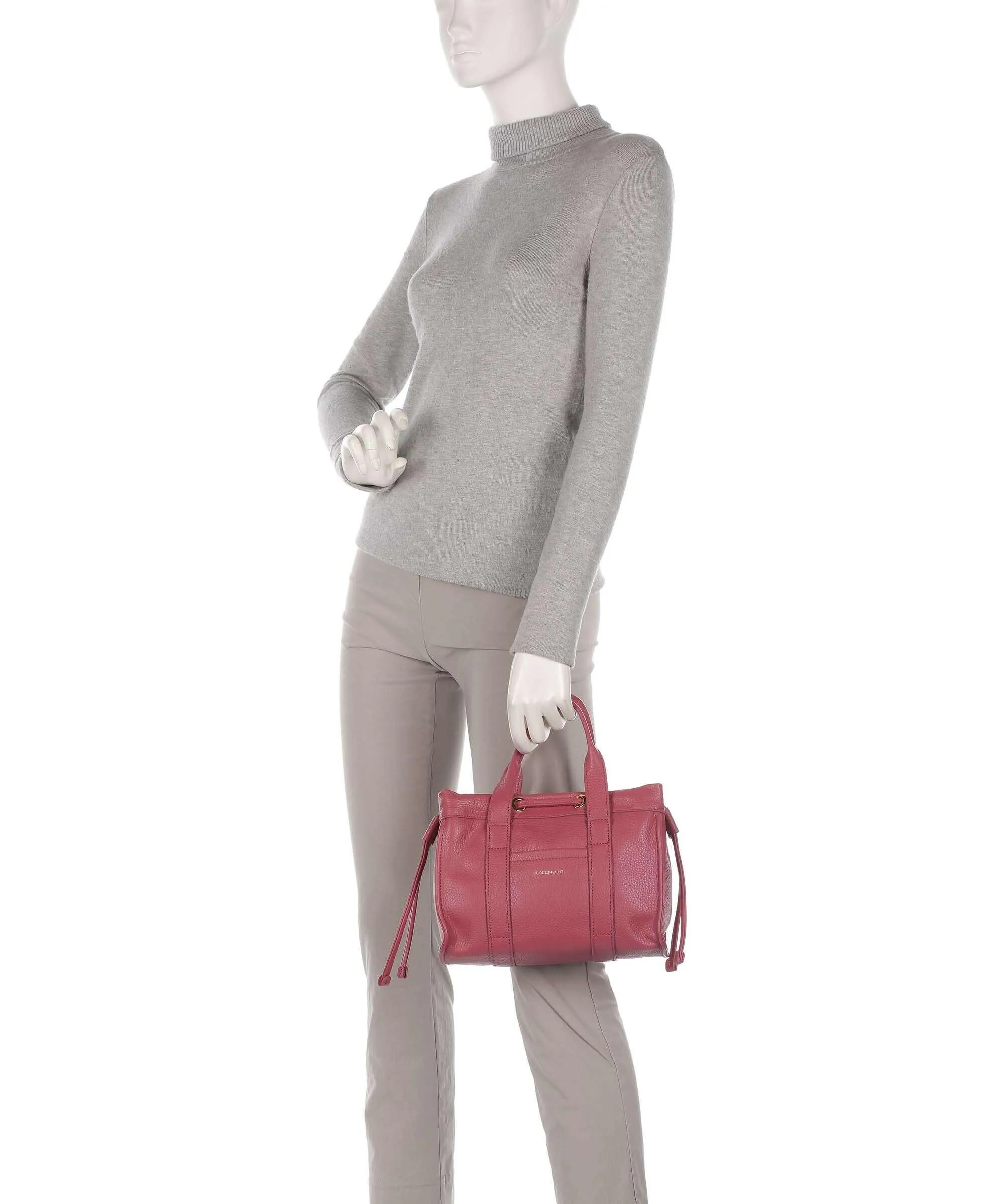  Coccinelle Signature 2Day Borsa a mano pelle granulata rosa antico  