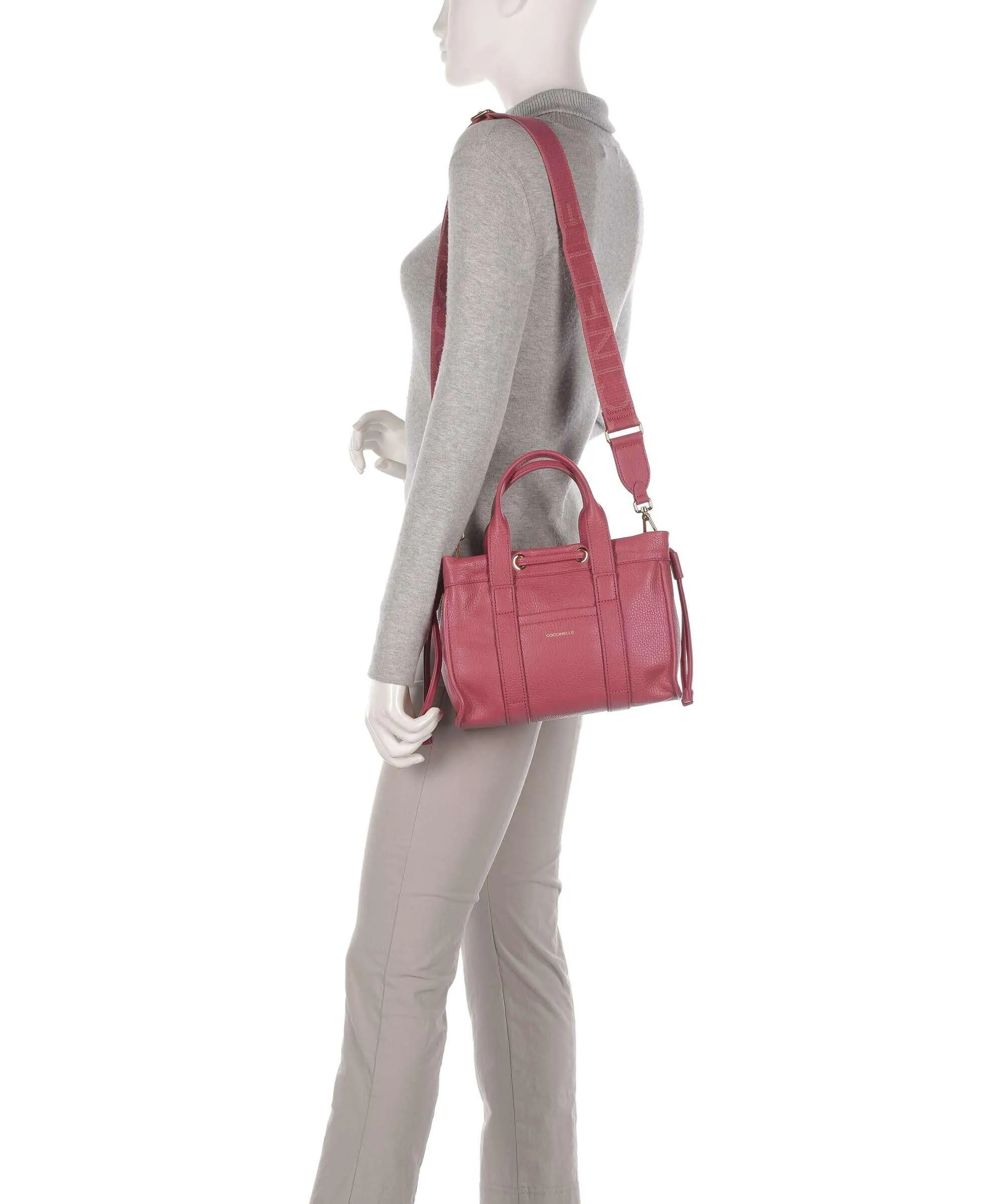  Coccinelle Signature 2Day Borsa a mano pelle granulata rosa antico  