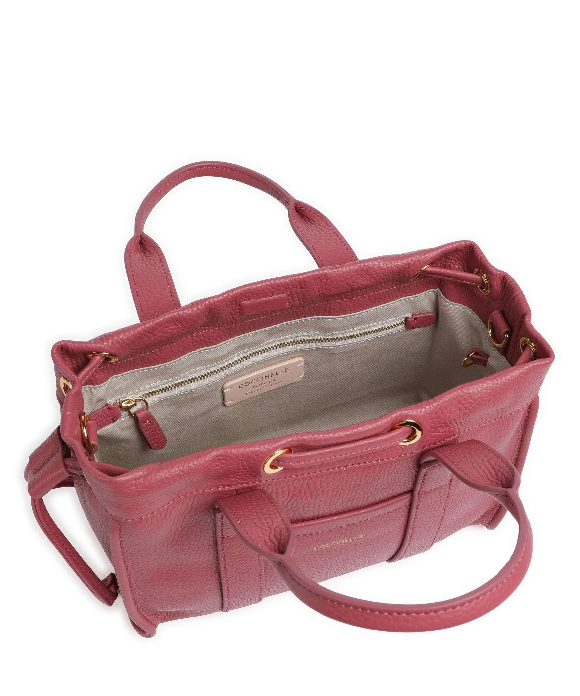  Coccinelle Signature 2Day Borsa a mano pelle granulata rosa antico  