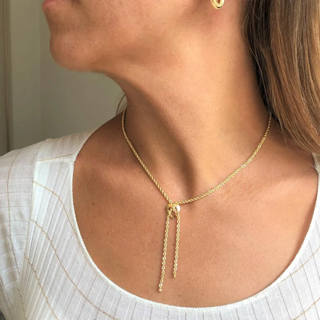 Collana in oro giallo con pendente cuore