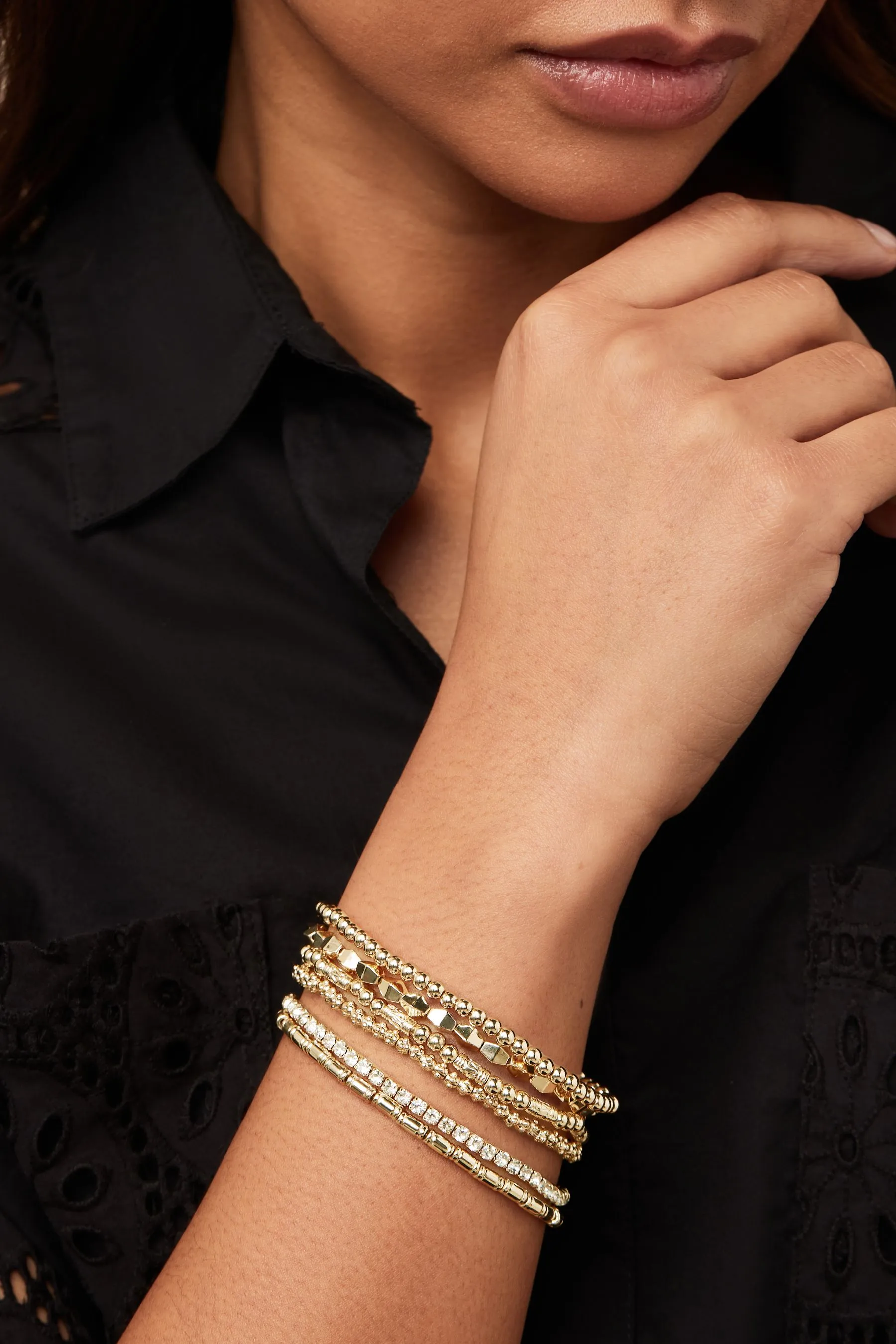 Confezione con bracciale elasticizzato luccicante