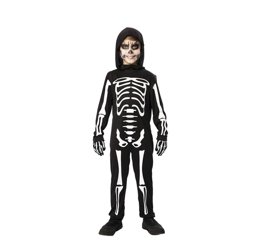 Costume da scheletro con cappuccio per bambino