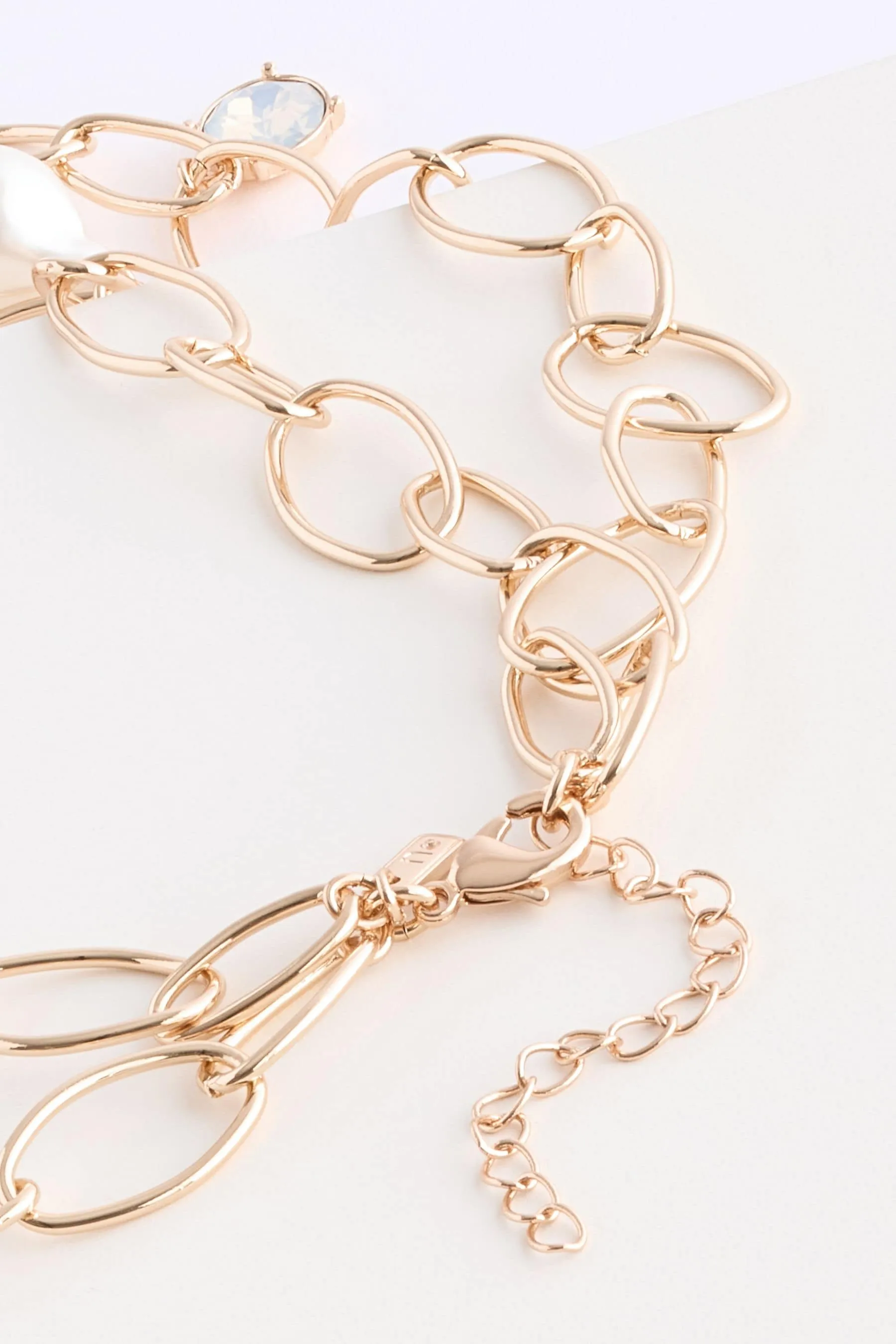 Dorato  - Collana a 2 strati con perle aperte