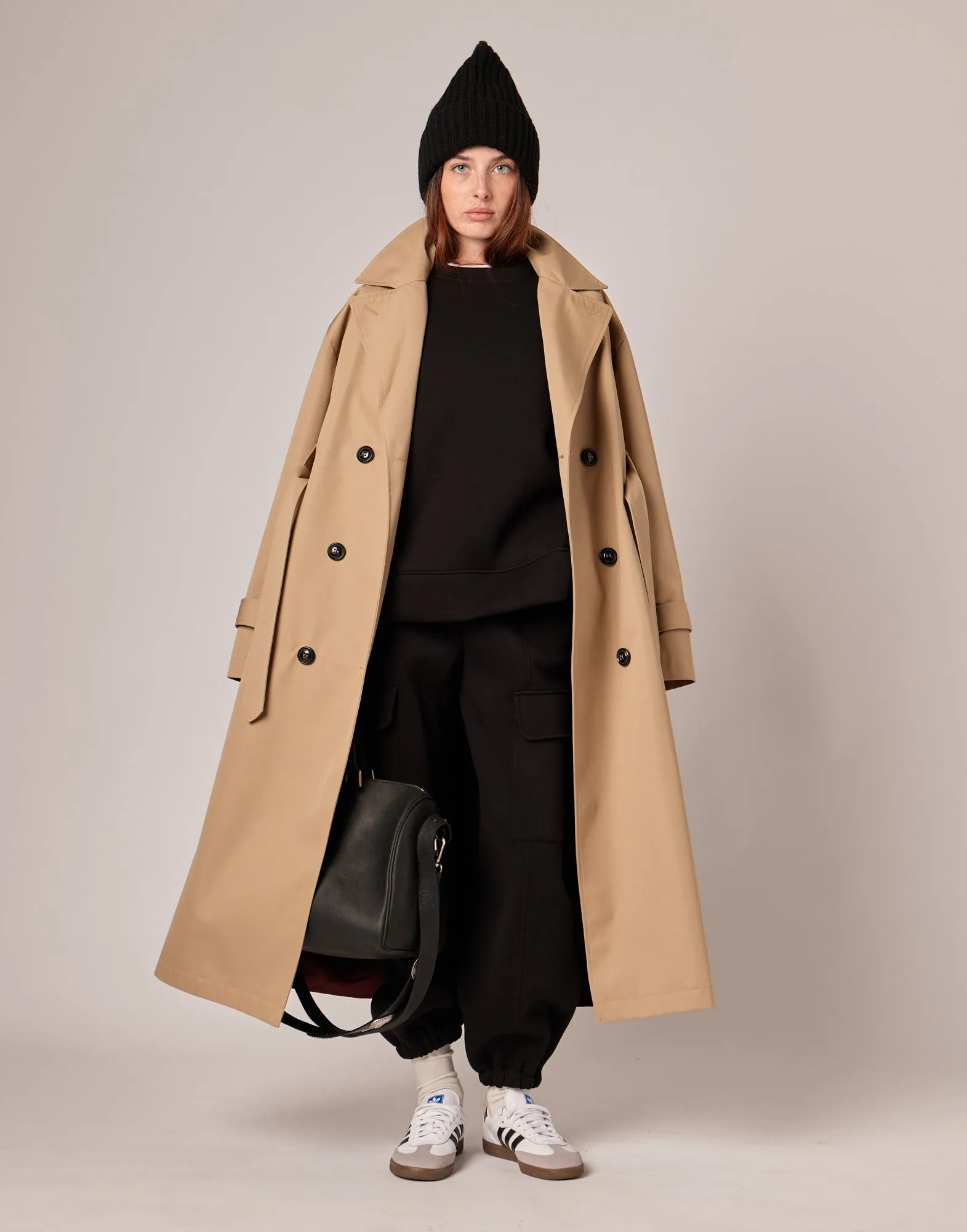 DOUUOD Felpa Girocollo con Tasche Laterali in Felpa Soft Nera