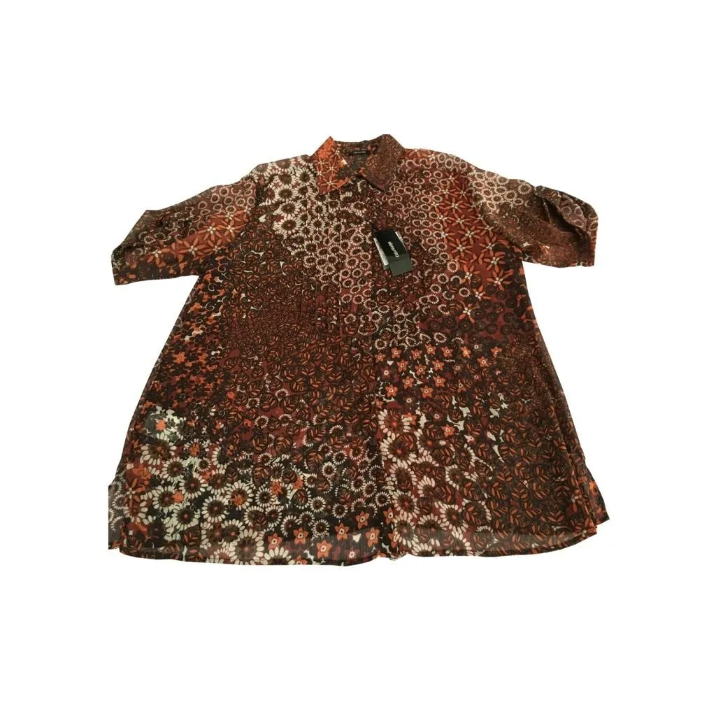 ELENA MIRO' camicia donna mezza manica fantasia 100% poliestere