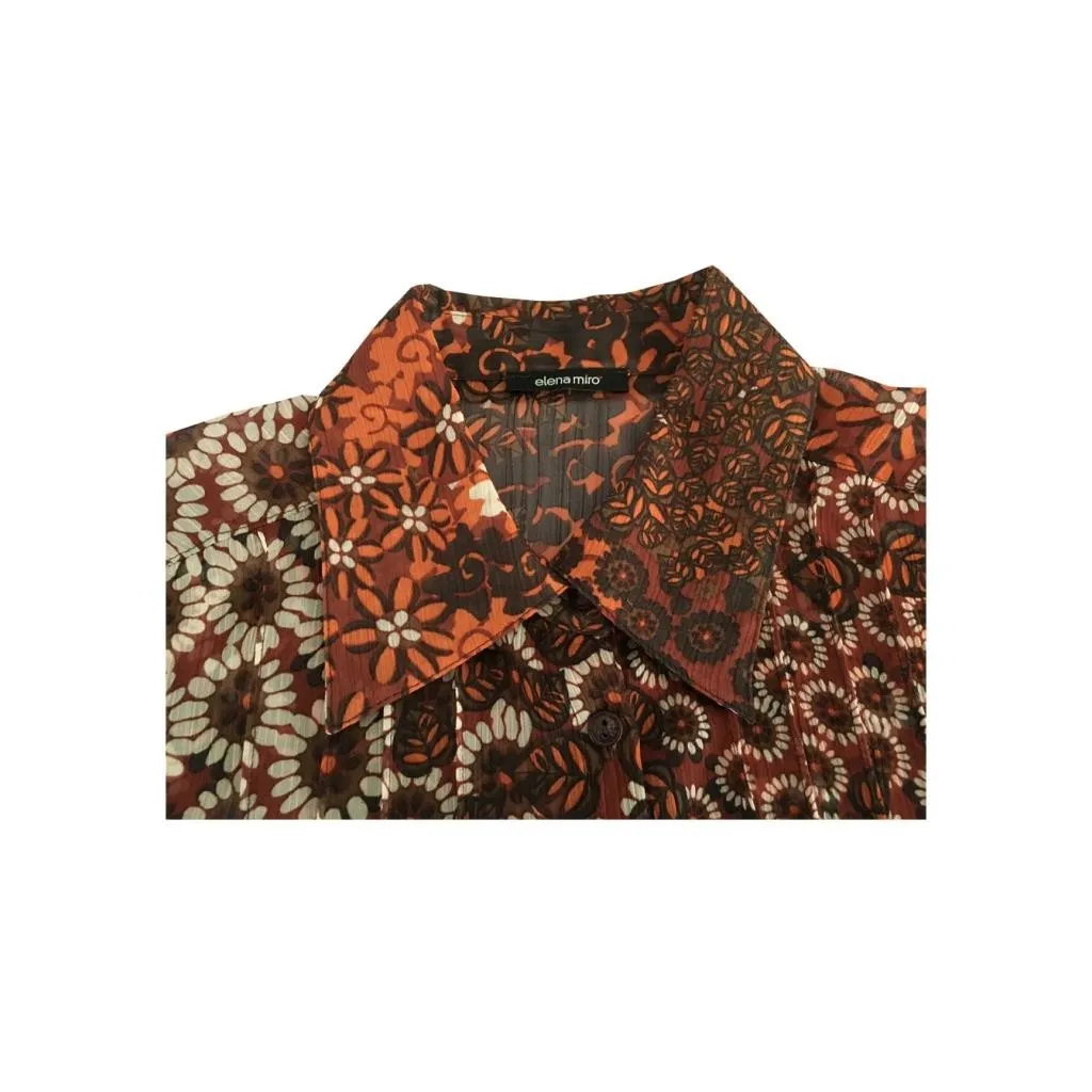 ELENA MIRO' camicia donna mezza manica fantasia 100% poliestere