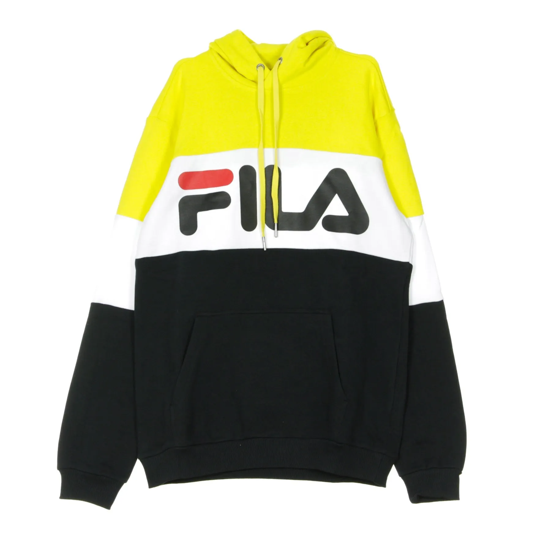 Felpa Cappuccio Uomo Night Blocked Hoodie Black/empire Yellow/bright White