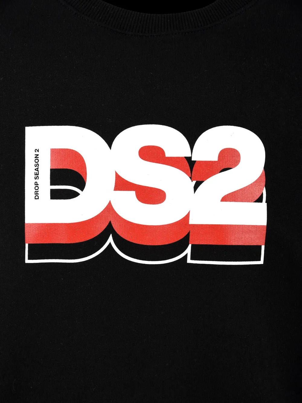 Felpa girocollo nera da Uomo con logo DS2