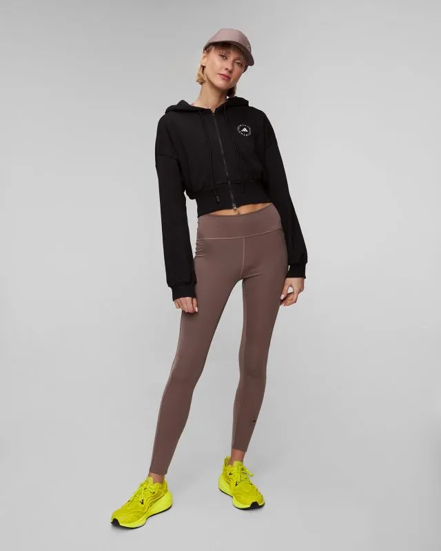Felpa nera da donna Adidas by Stella McCartney ASMC Crop Hoodie