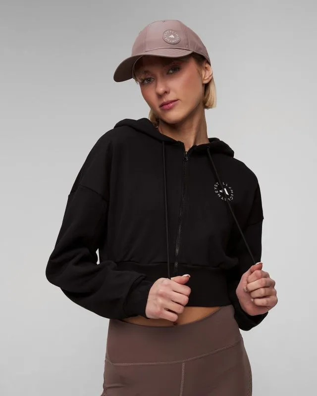 Felpa nera da donna Adidas by Stella McCartney ASMC Crop Hoodie