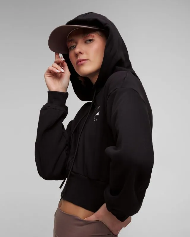 Felpa nera da donna Adidas by Stella McCartney ASMC Crop Hoodie