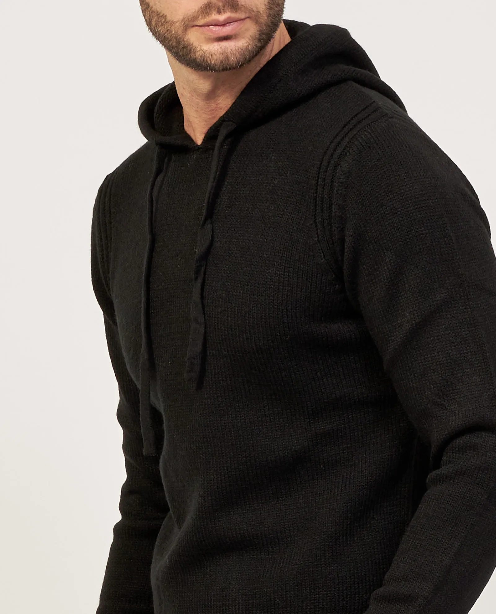 Felpa nera Urban Ring con cappuccio e coulisse