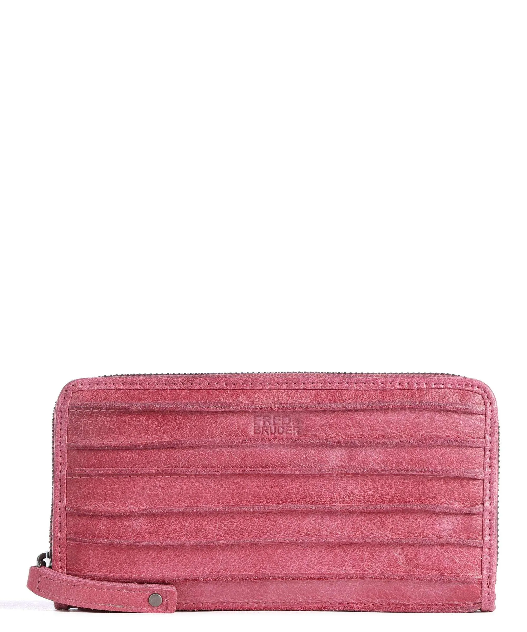  FredsBruder Riffel Big Total Portafoglio pelle di vacchetta grana pink  