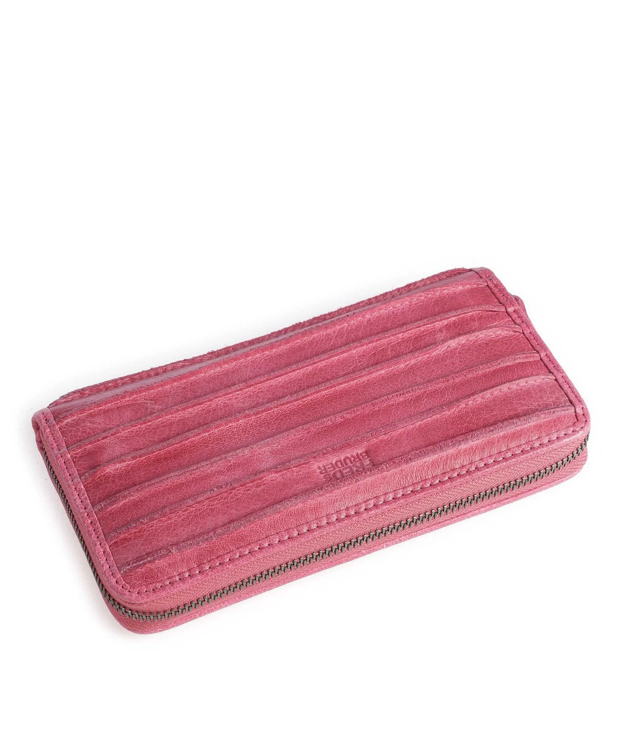  FredsBruder Riffel Big Total Portafoglio pelle di vacchetta grana pink  