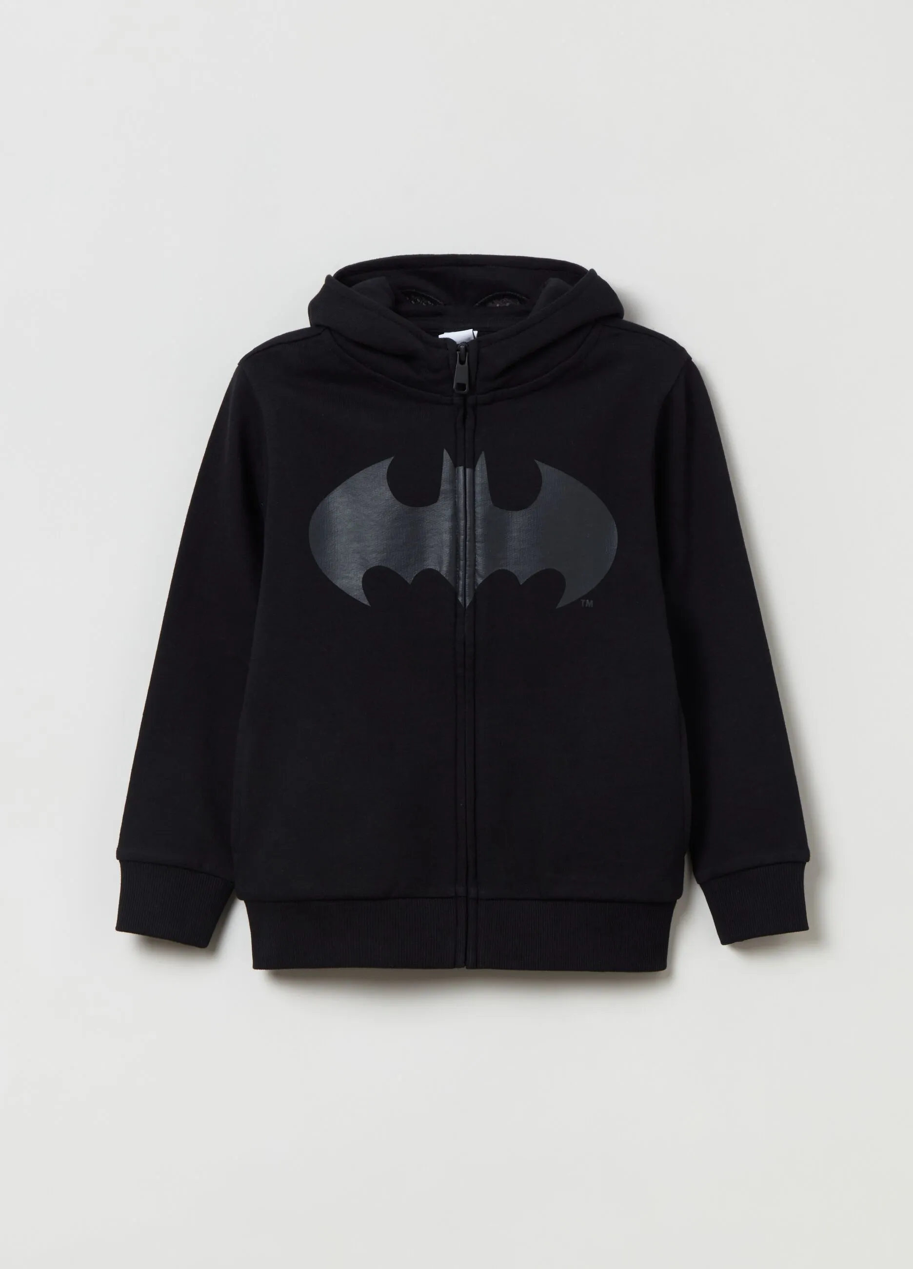 Full-zip con cappuccio e stampa Batman