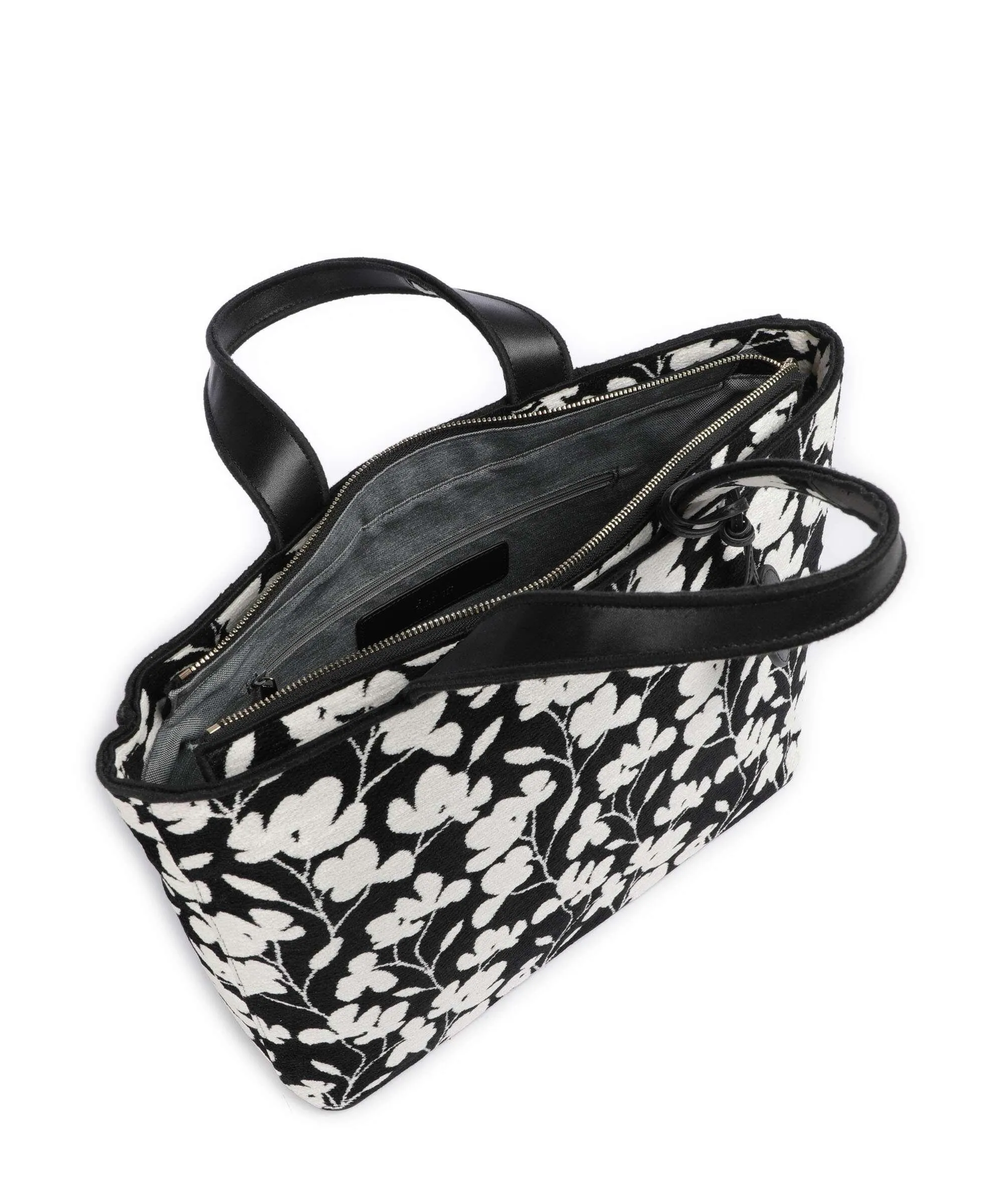  Furla Alissa L Borsa a mano tissu nero/bianco  