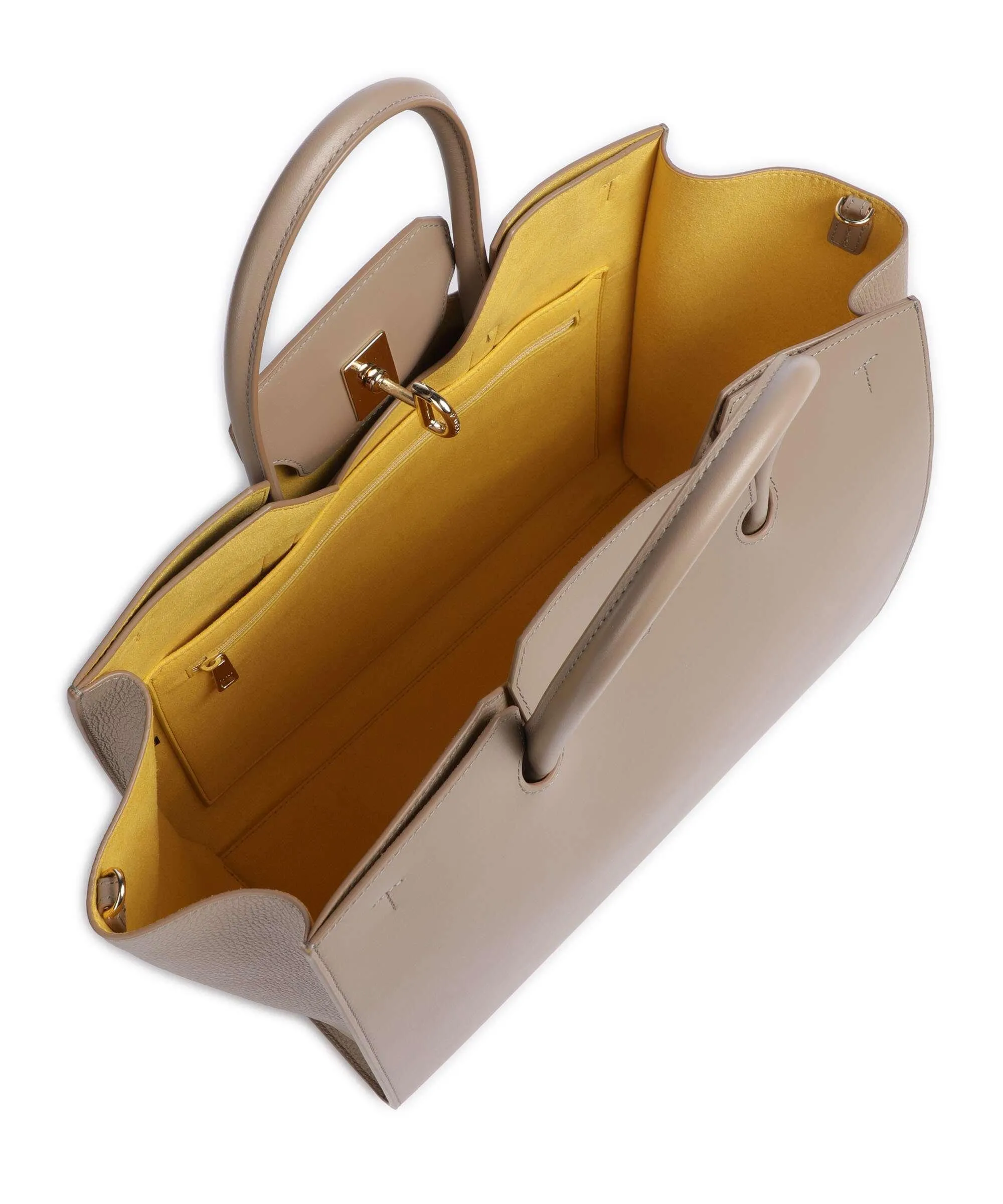  Furla Genesi L Borsa a mano pelle di vitello finemente grana taupe  