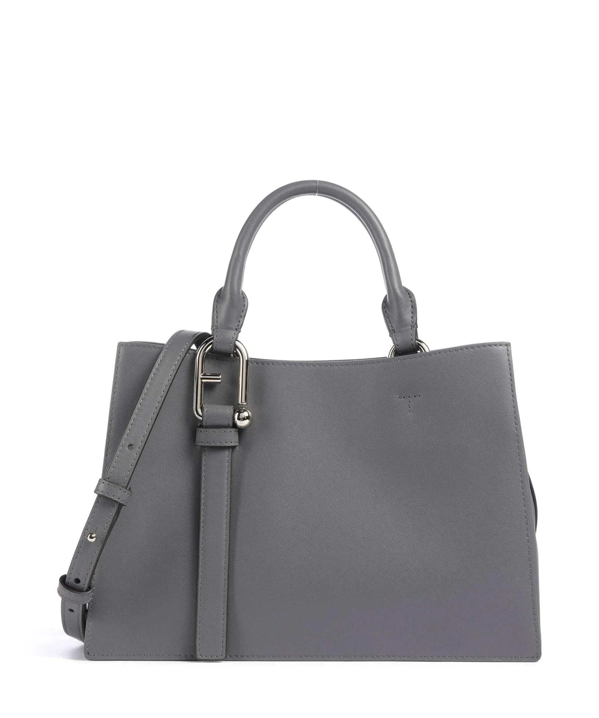  Furla Nuvola M Borsa a mano pelle a grana fine grigio scuro  