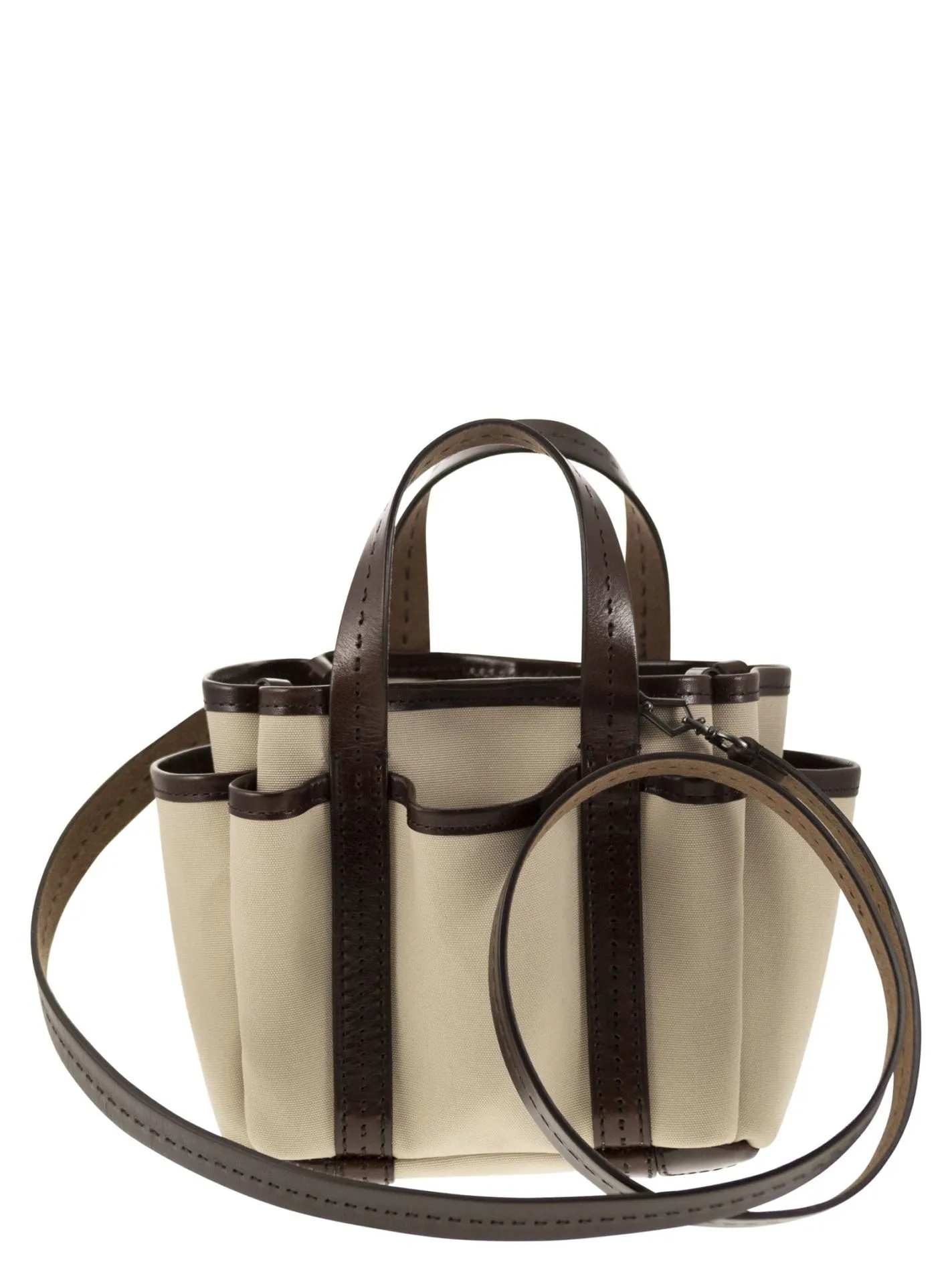GARDENCA BASXS – Giardiniera Mini canvas and leather tote bag