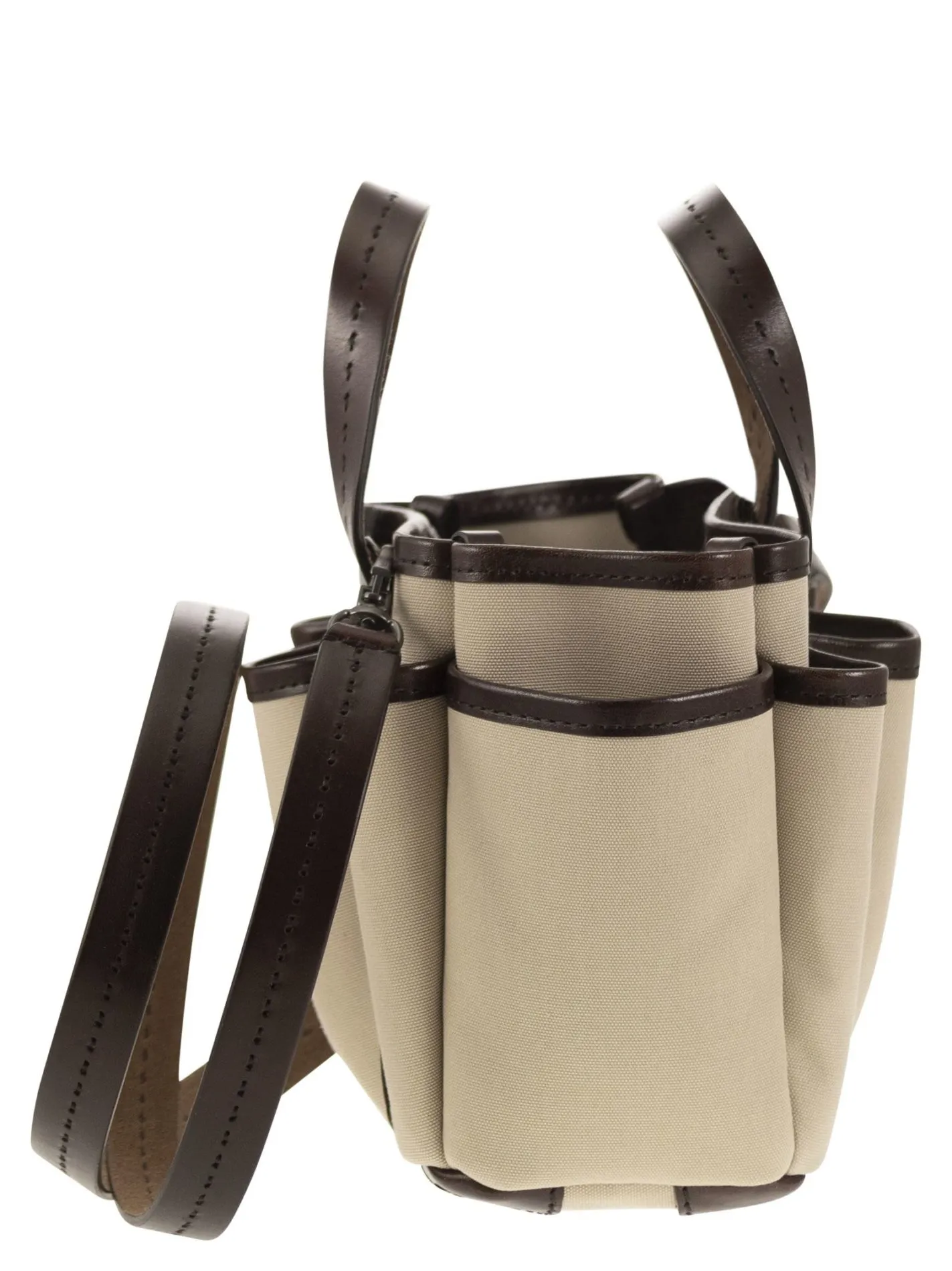 GARDENCA BASXS – Giardiniera Mini canvas and leather tote bag