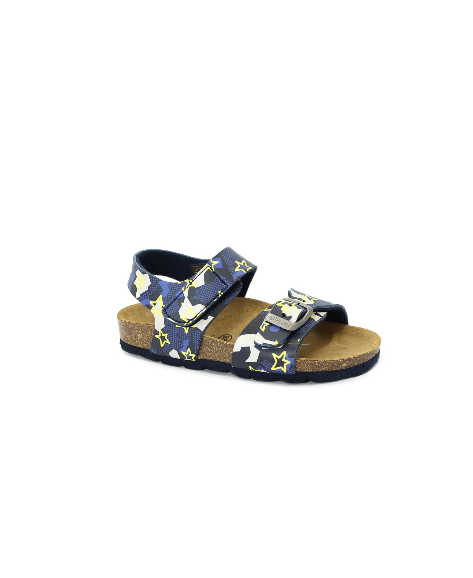 GRUNLAND LUCE SB1759 blu militare sandalo bambino strappo fibbia birk