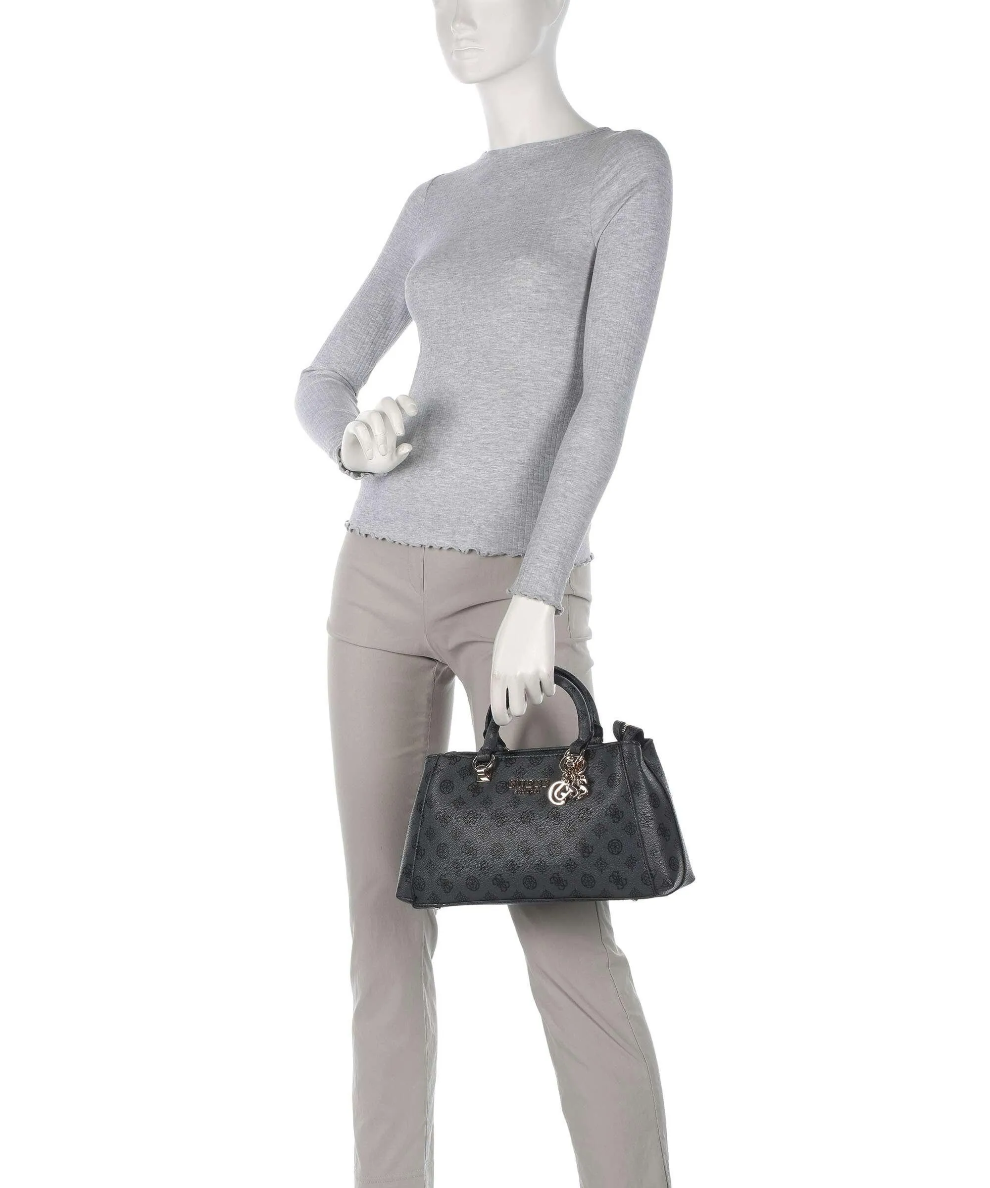  Guess Evelune Borsa a mano pelle sintetica antracite  