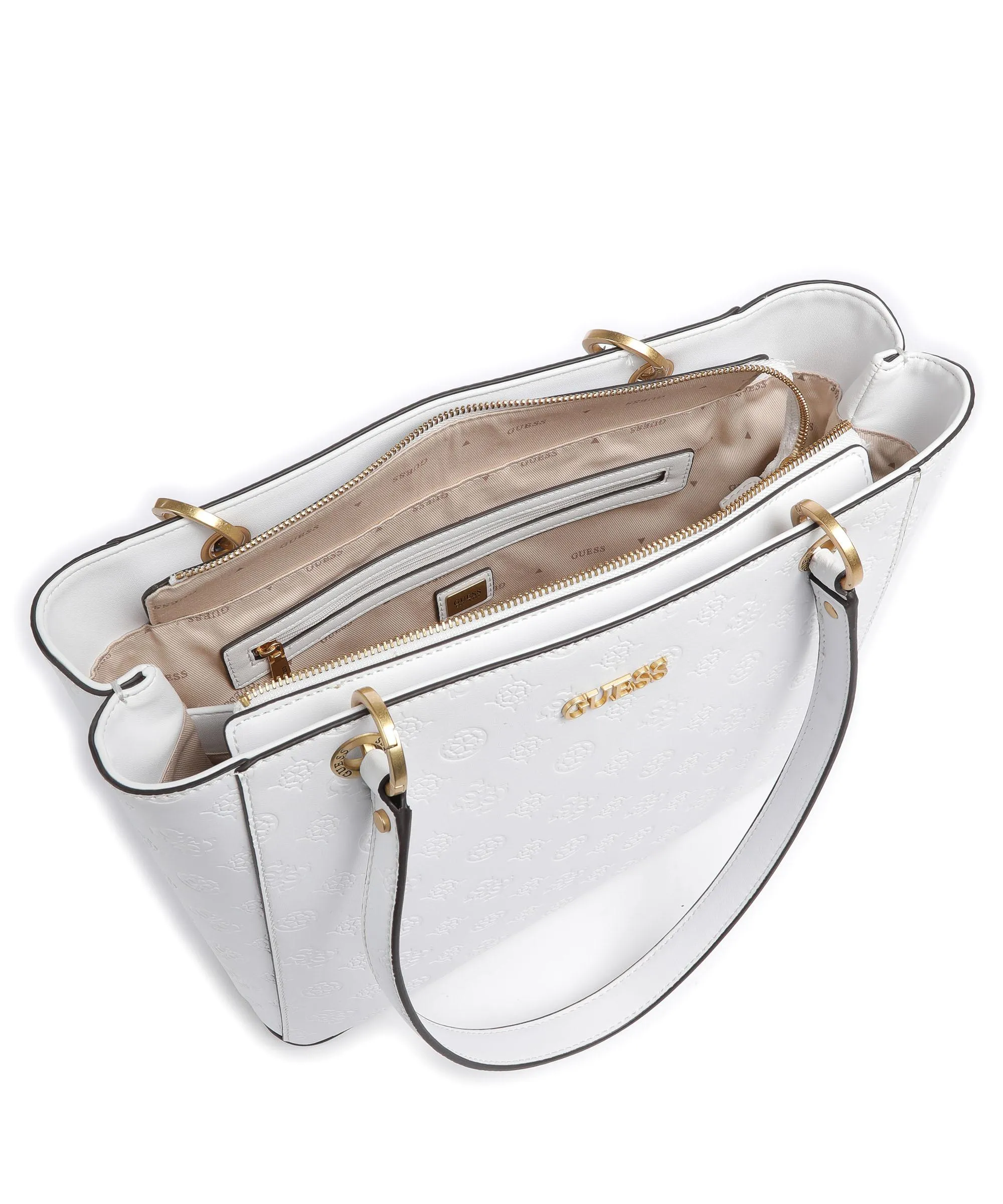  Guess Geva Borsa shopper pelle sintetica bianco  