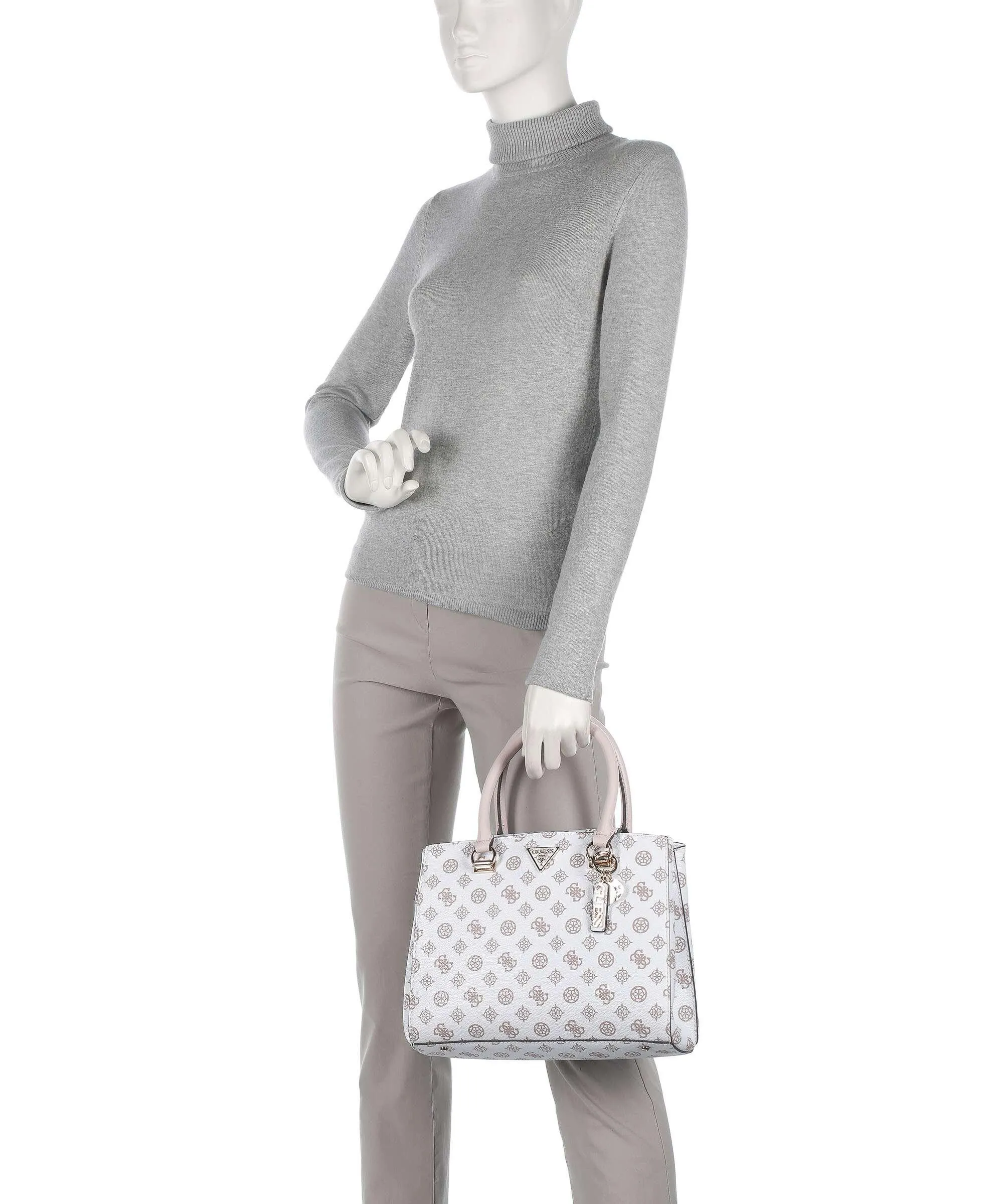  Guess Noelle Borsa a mano pelle sintetica bianco  