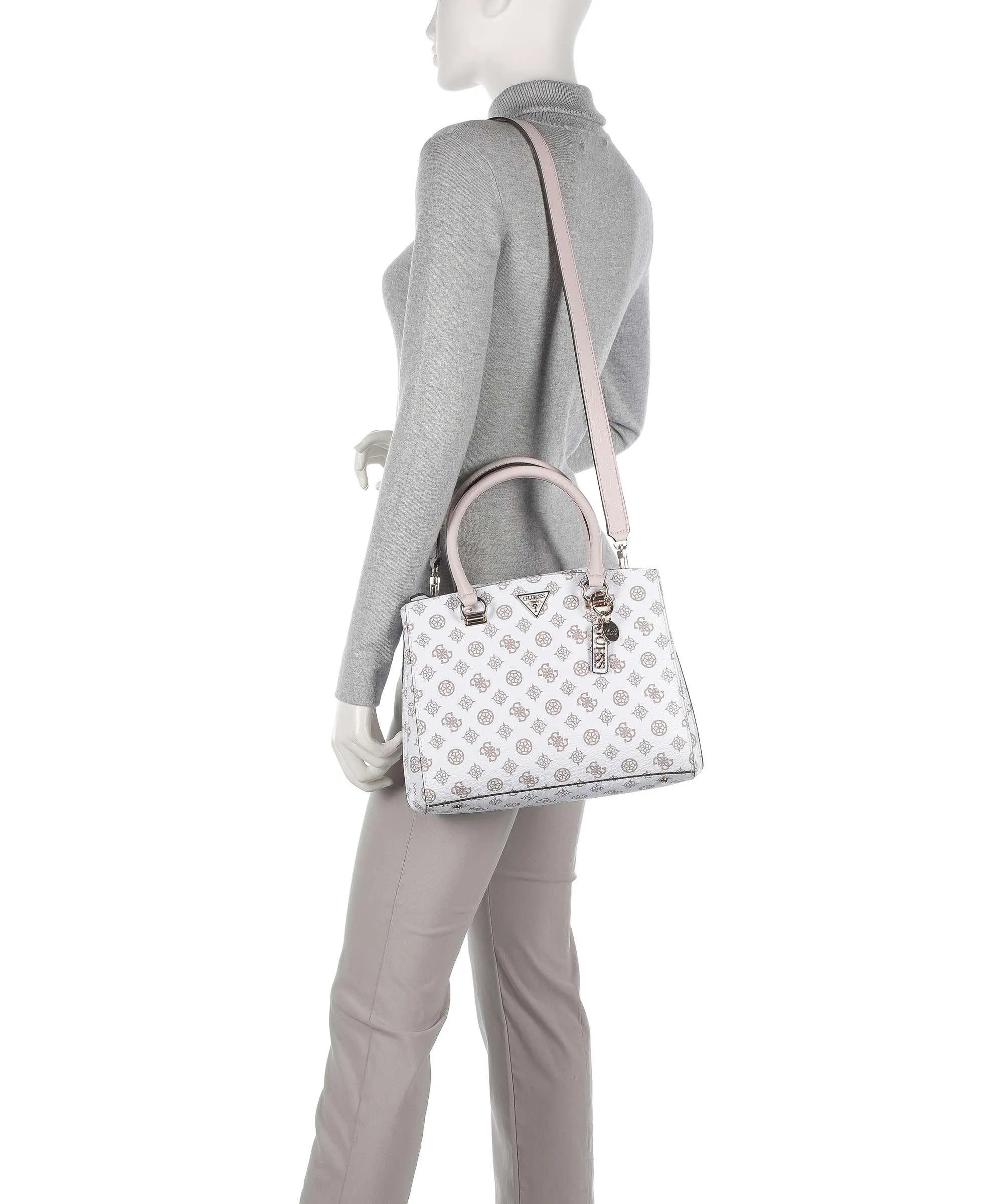  Guess Noelle Borsa a mano pelle sintetica bianco  