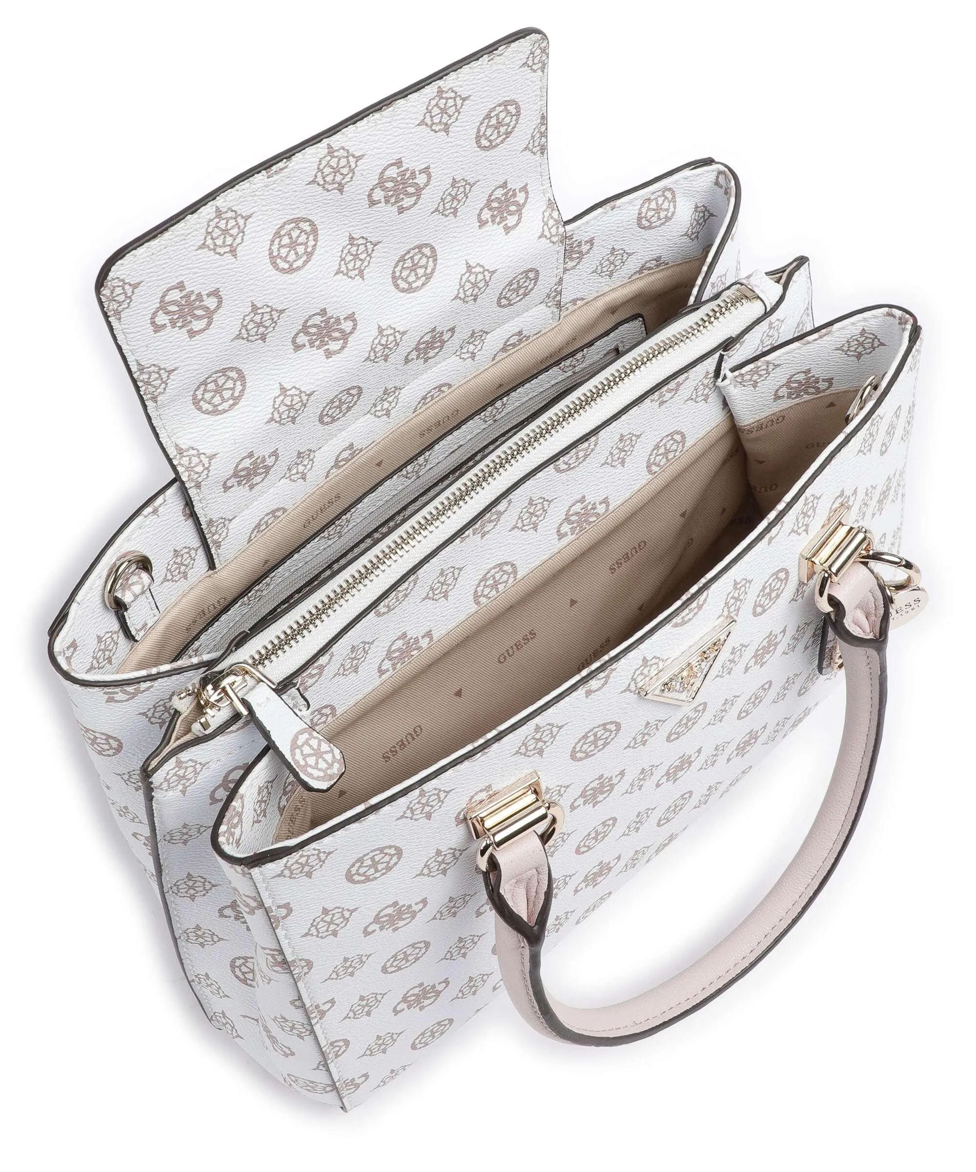  Guess Noelle Borsa a mano pelle sintetica bianco  