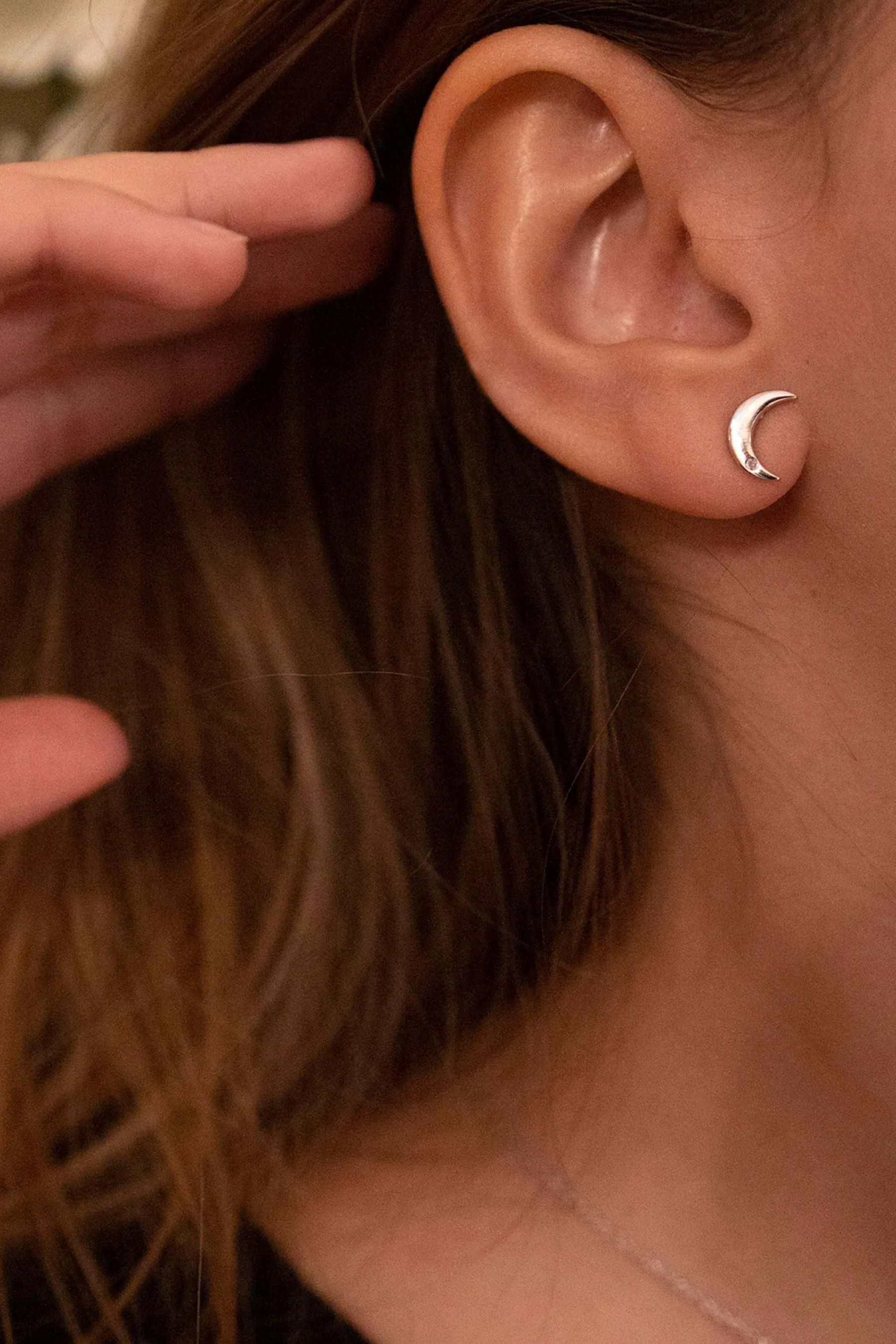 Hot Diamonds Argento - Orecchini a mezzaluna con rombi