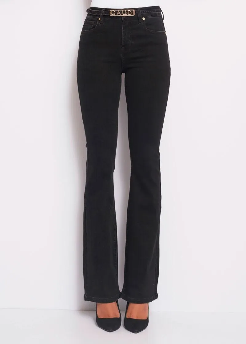 Jeans nero con cintura