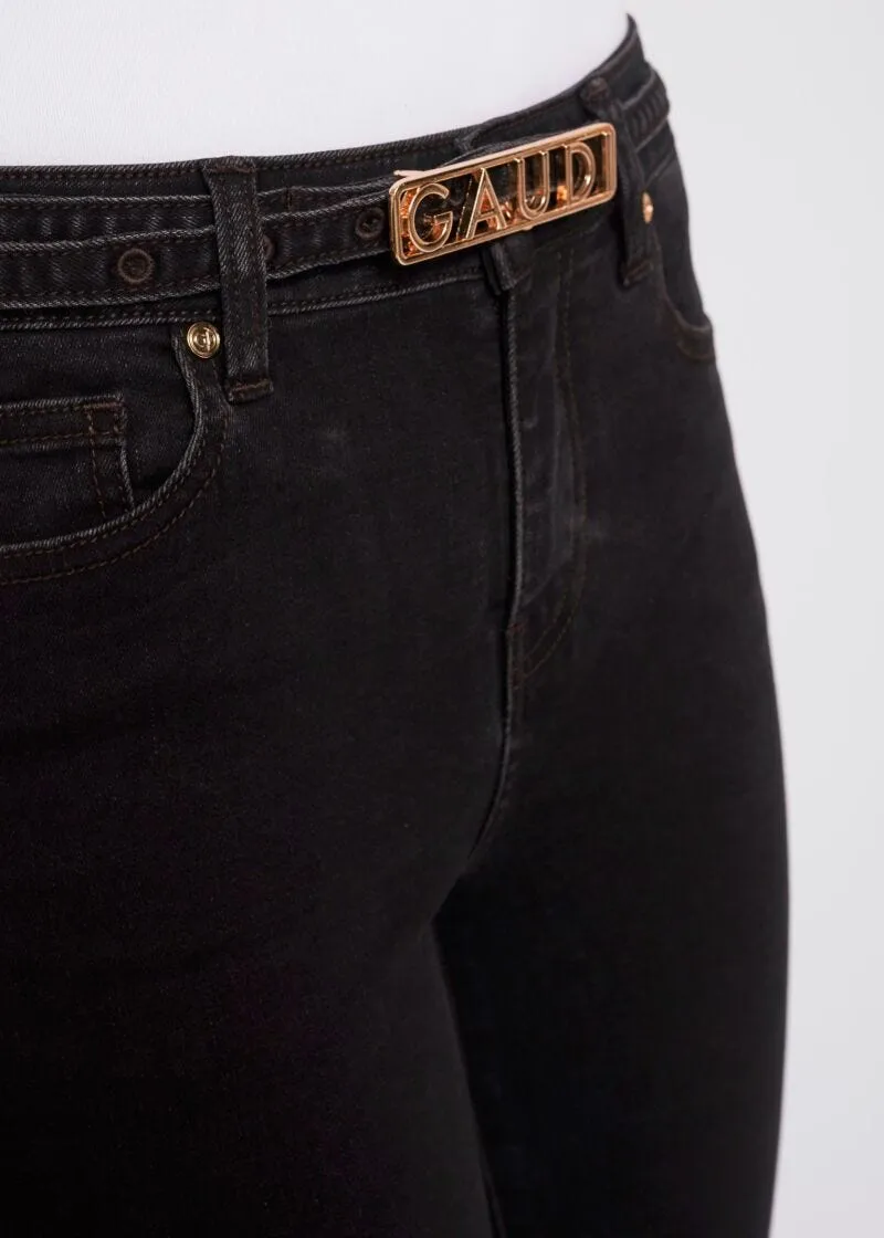 Jeans nero con cintura