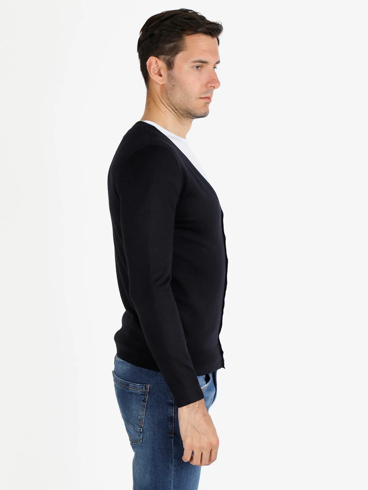 Johnny Looper Cardigan homme en maille avec boutons