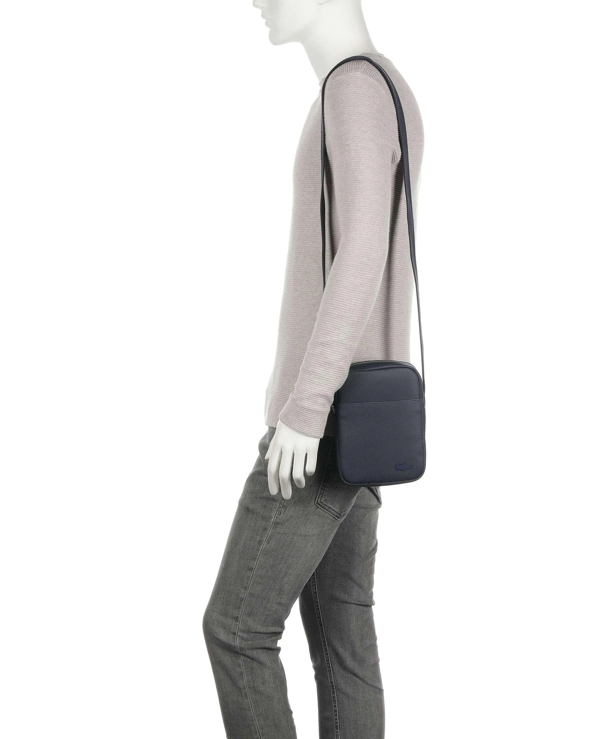  Lacoste Mens Classic Borsa a tracolla plastica blu scuro  