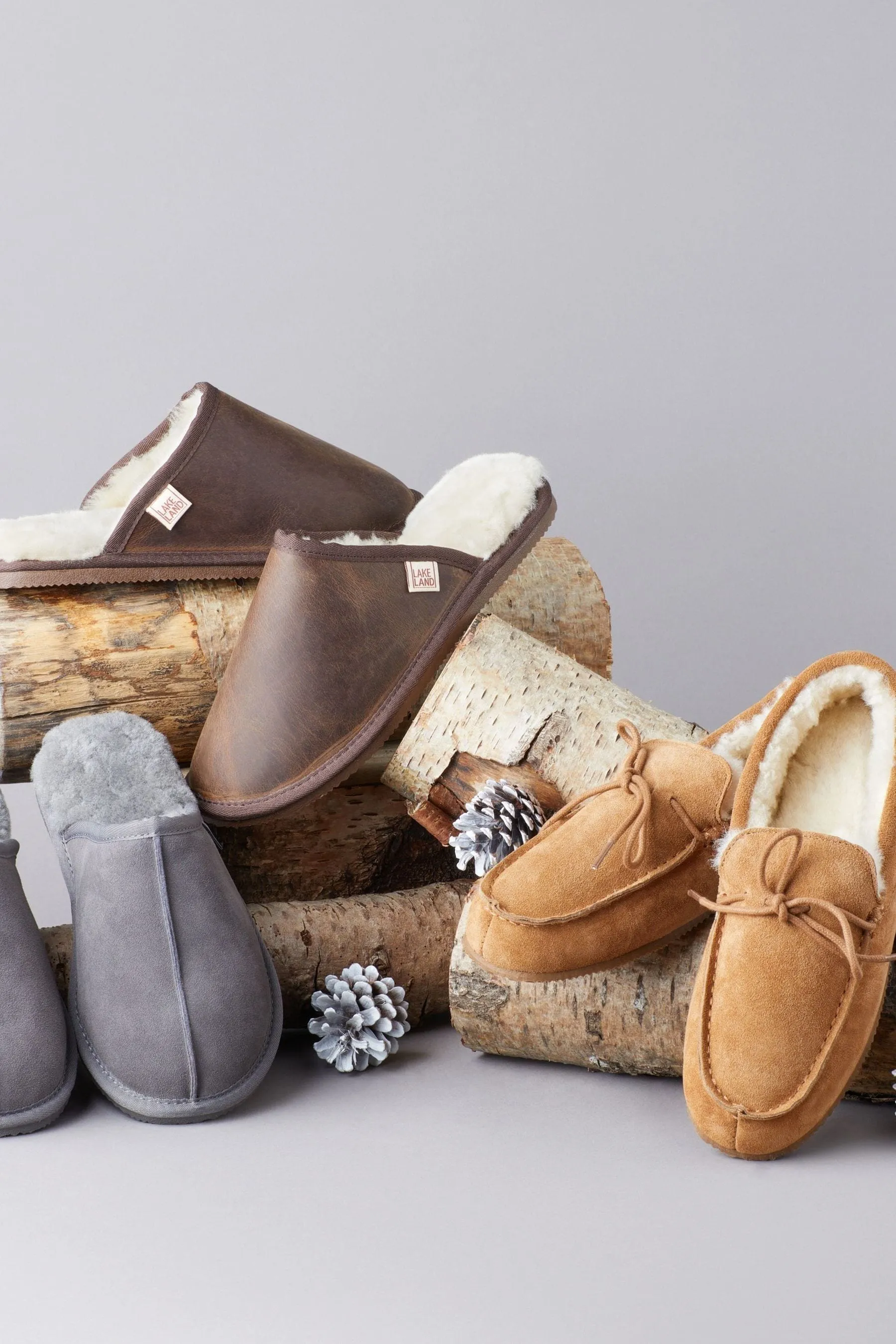 Lakeland Leather - Pantofole a mocassino da uomo in montone