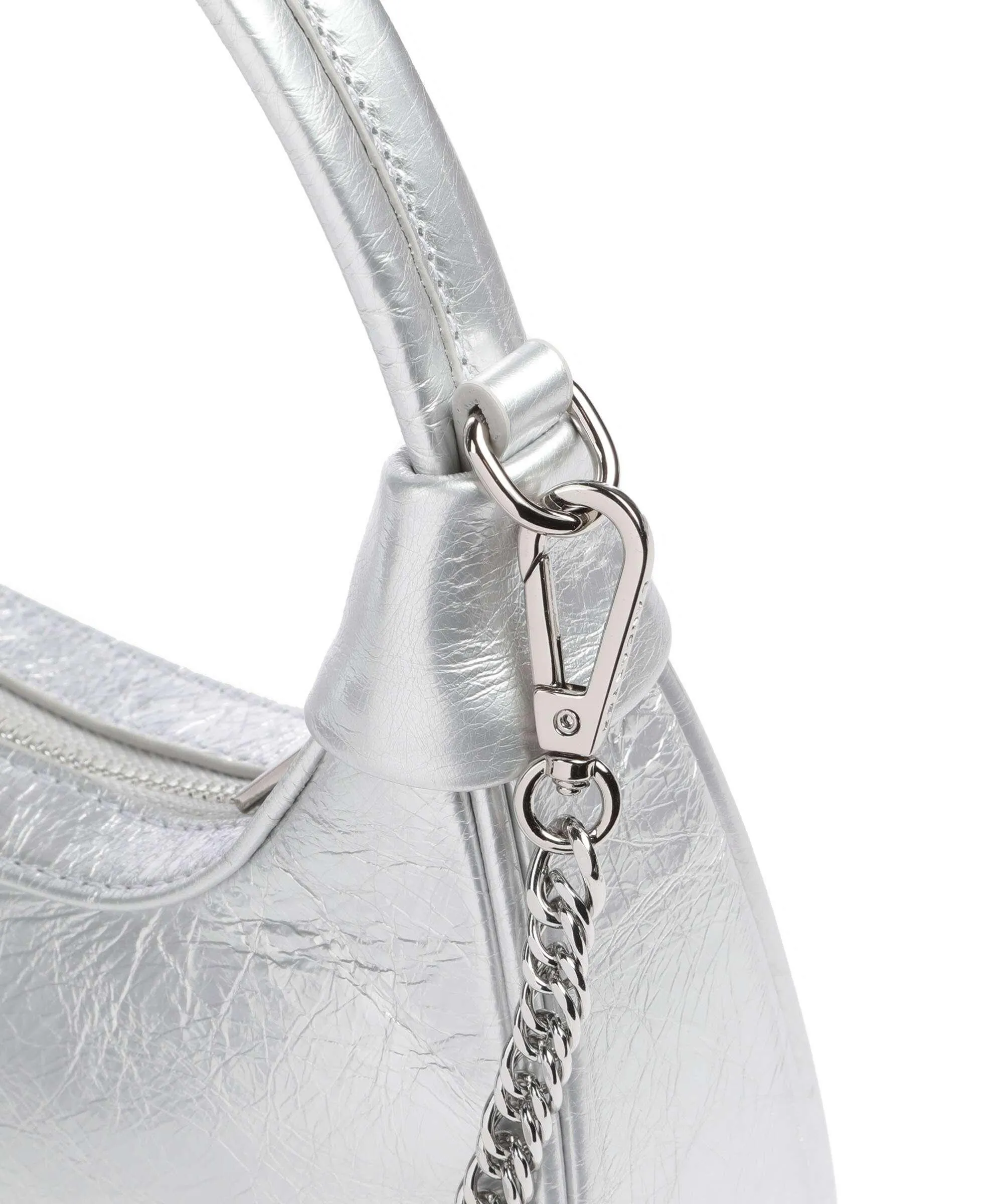  Lancaster Donna Aura Borsa a spalla morbida pelle bovina argento  