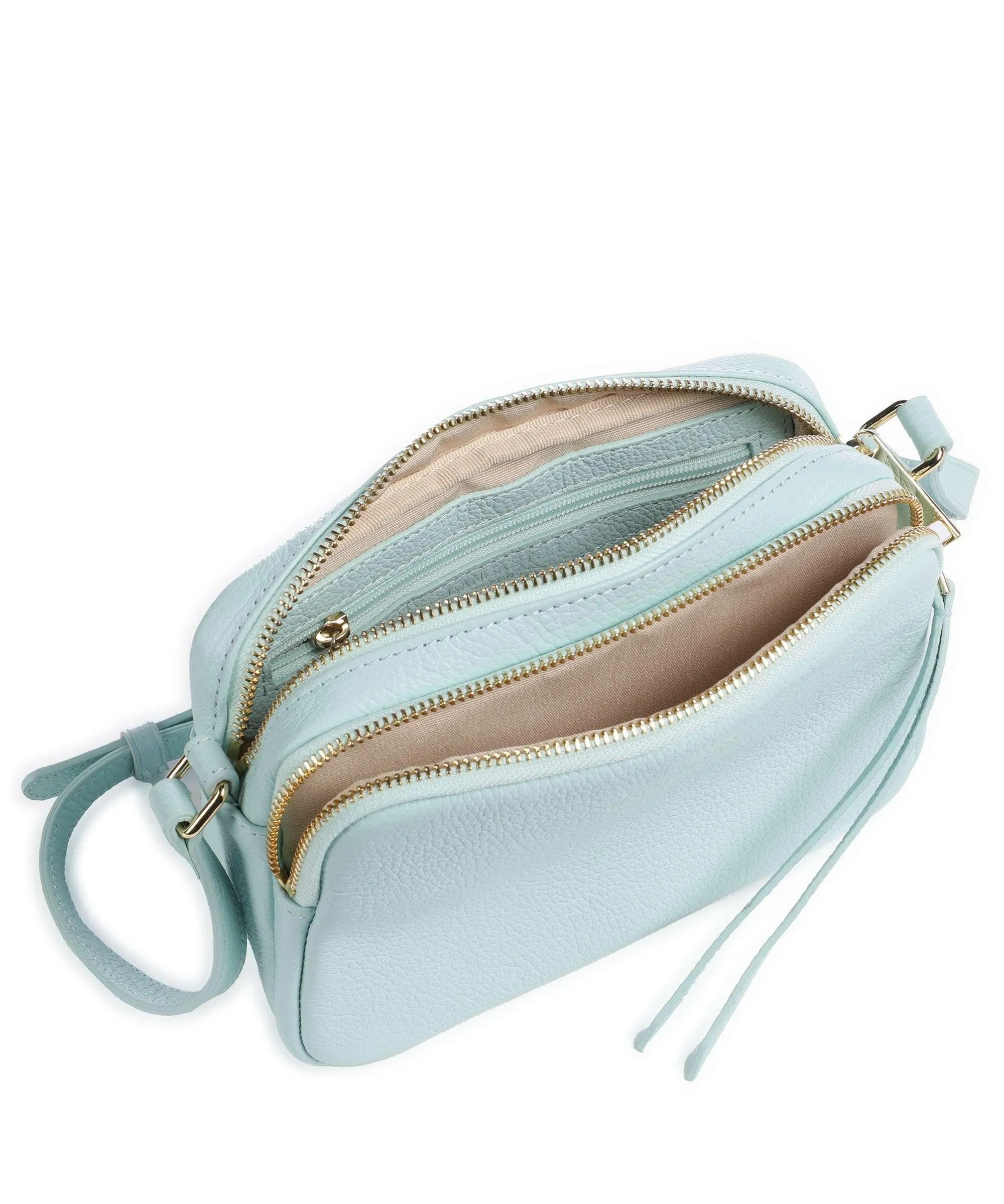  Lancaster Dune Borsa a tracolla pelle di vacchetta grana blu chiaro  