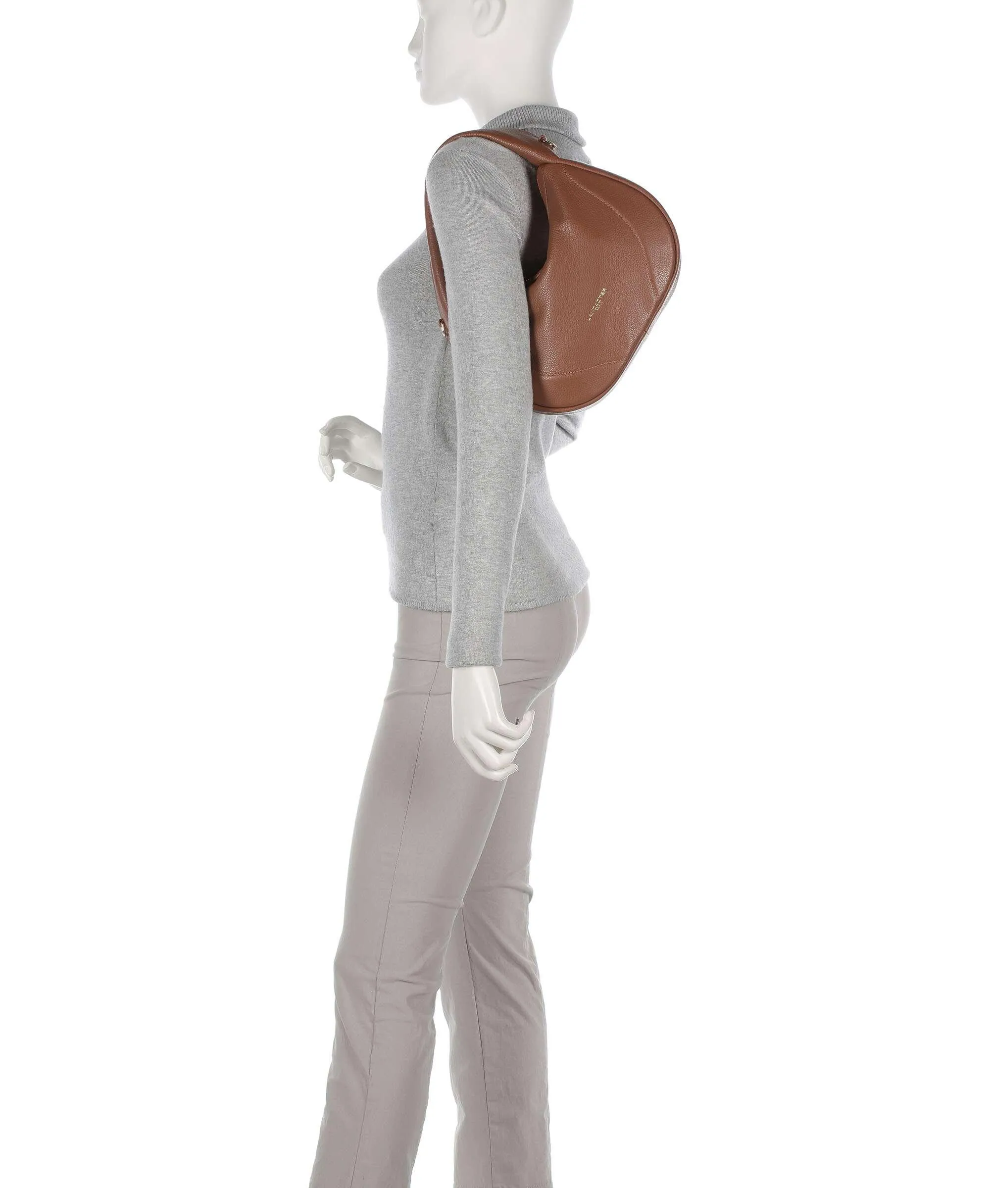  Lancaster Foulonne Cerceau Borsa hobo pelle di vacchetta grana marrone  