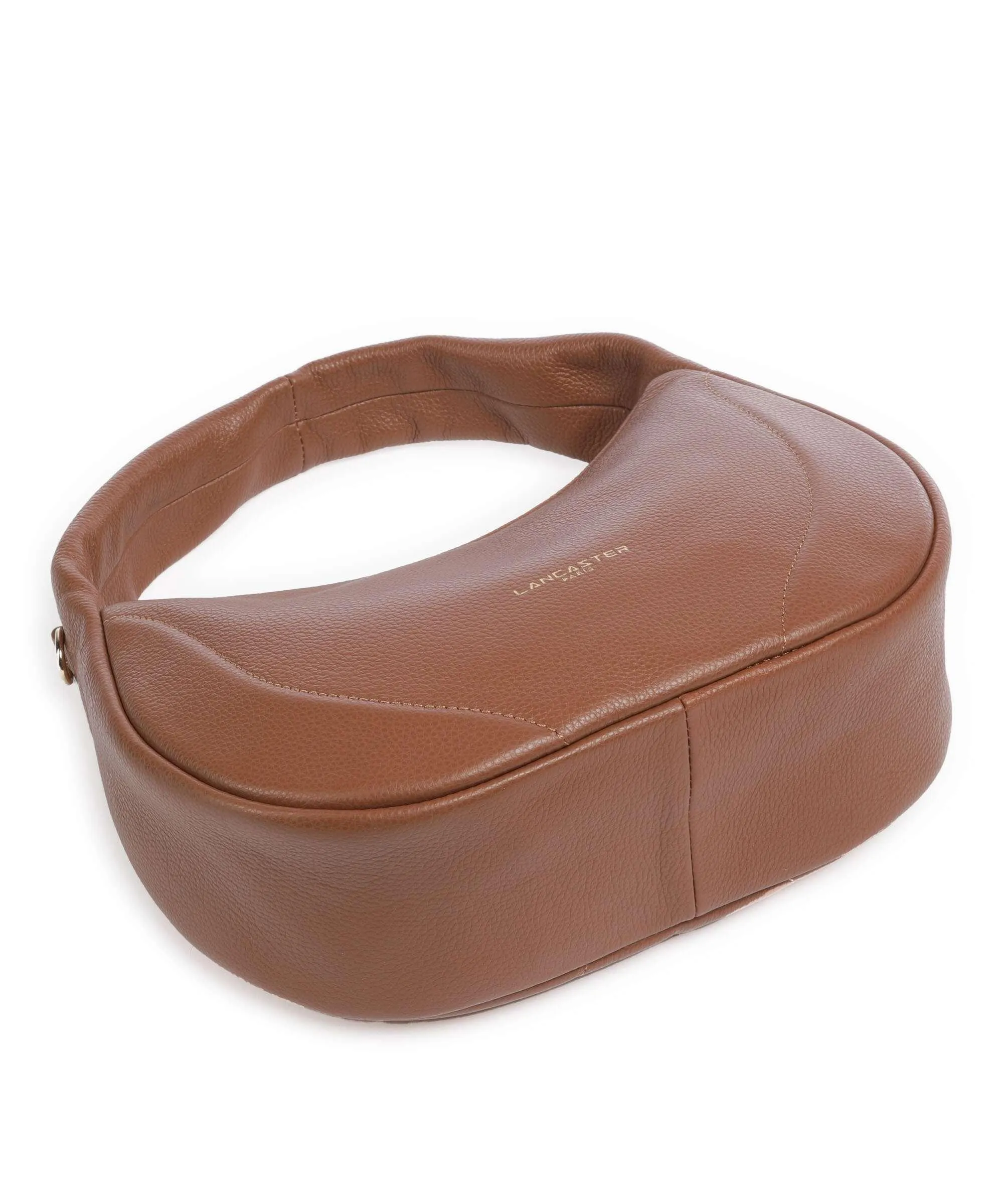  Lancaster Foulonne Cerceau Borsa hobo pelle di vacchetta grana marrone  