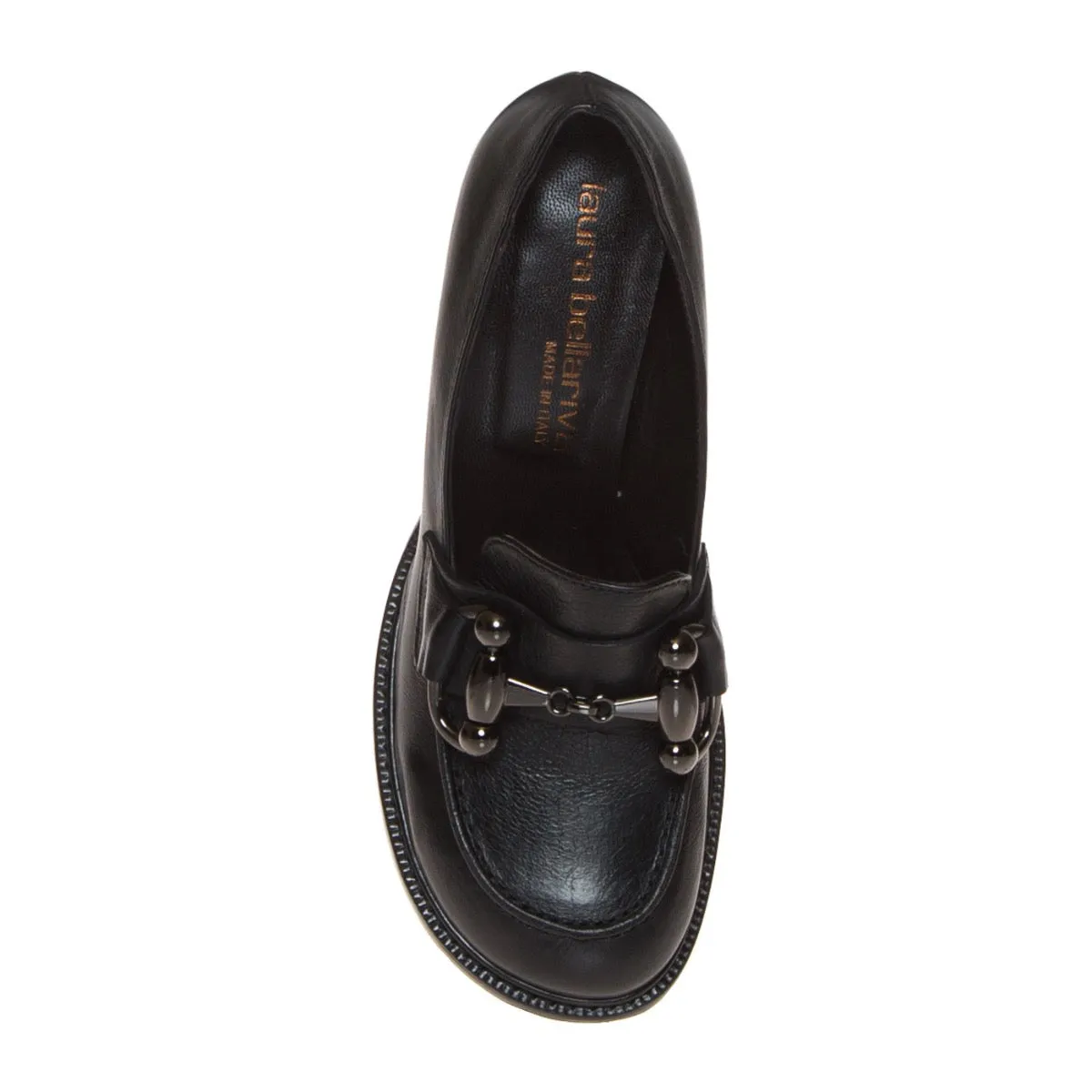 LAURA BELLARIVA 8211-5 MOCASSINO PELLE NERO MORSETTO  