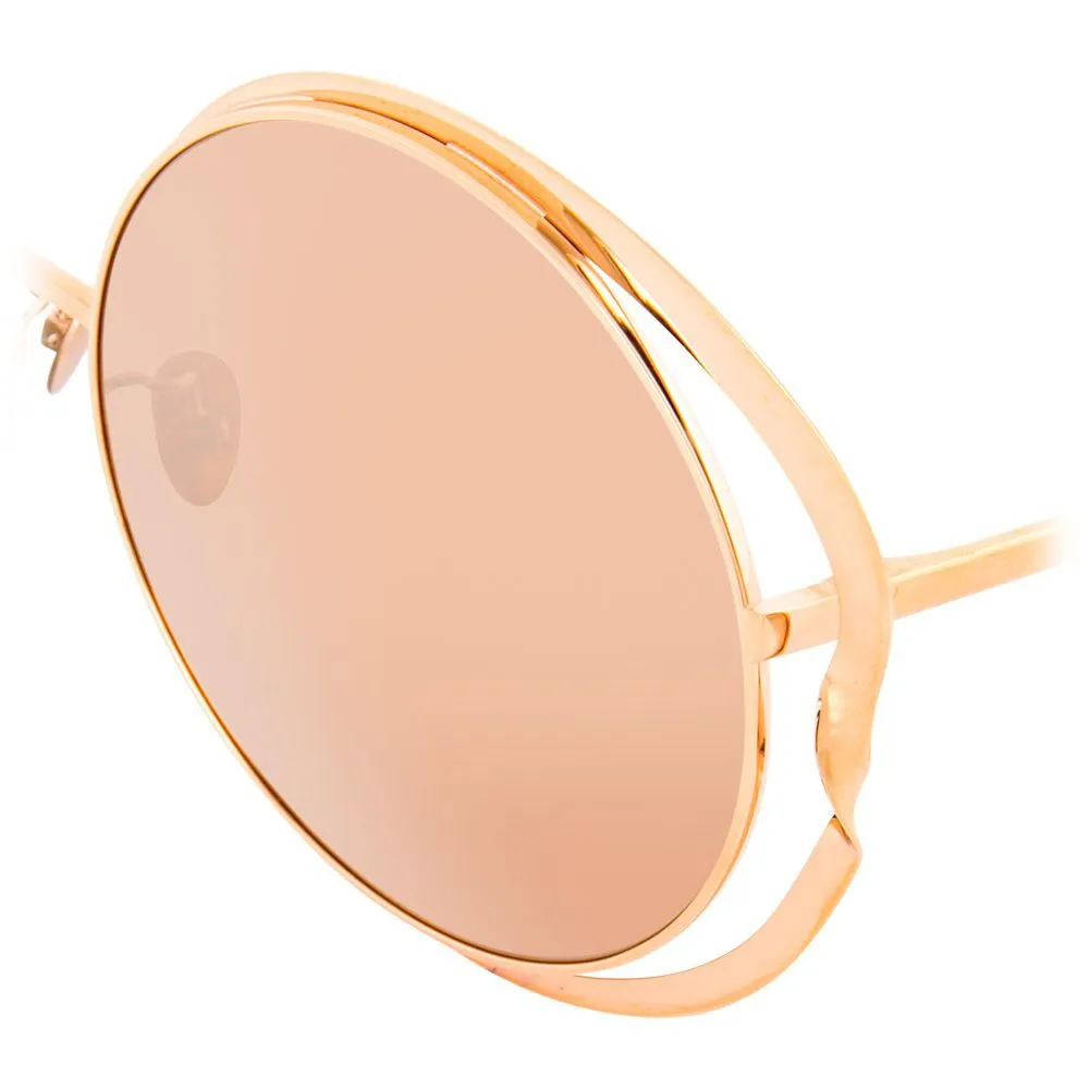 Linda Farrow - Occhiali da Sole Rotondi 660 C3 - Totalmente Oro Rosa - Linda Farrow Eyewear