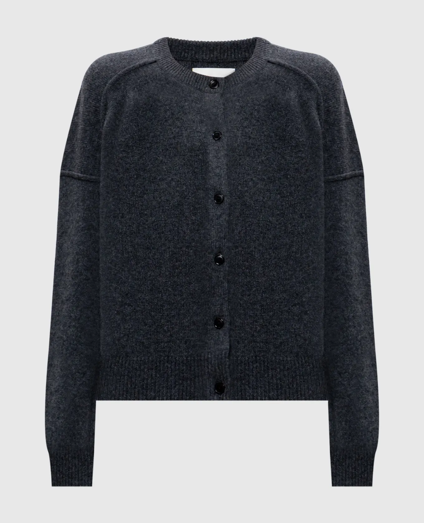 Lou Lou Studio Cardigan KETI in cashmere grigio con ricami KETI