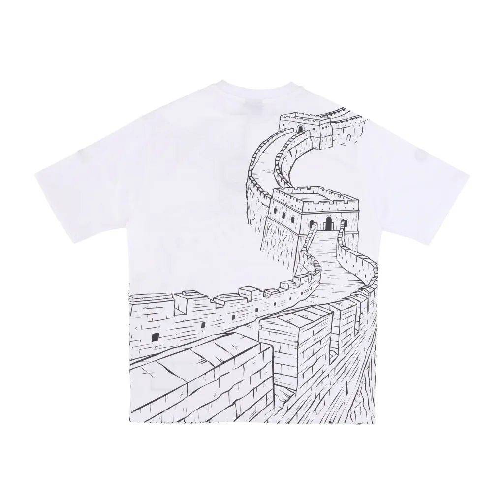maglietta uomo chinese wall outline over tee WHITE