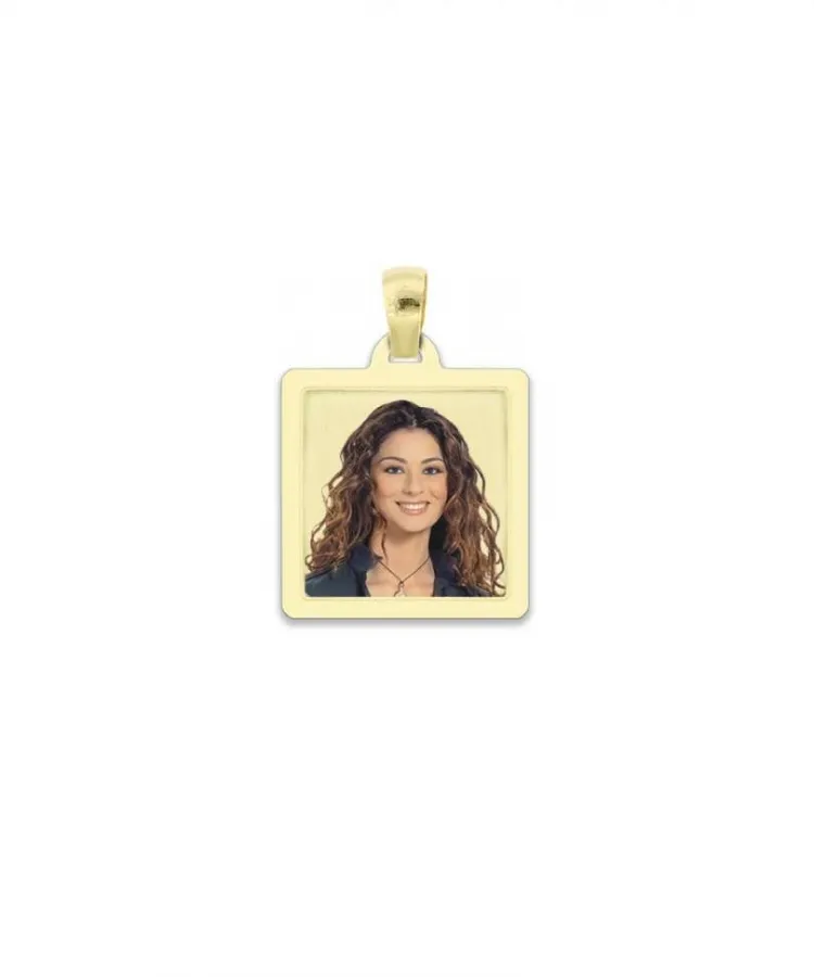 Medaglia foto personalizzabile 2 soggetti mod. NE/colore oro giallo 18kt